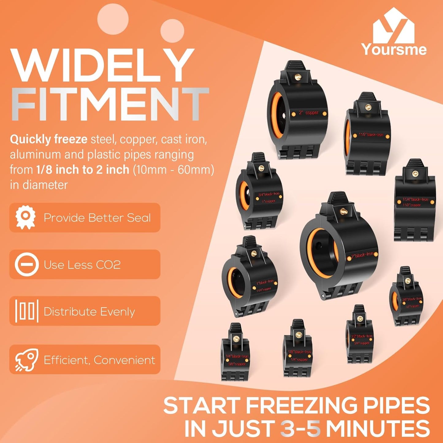 CST2 General Cold-Shot Pipe Freeze Kit, General Pipe Cleaners, Quickly Freezes Pipes from 1/8" to 2", Repair Water Systems without Draining