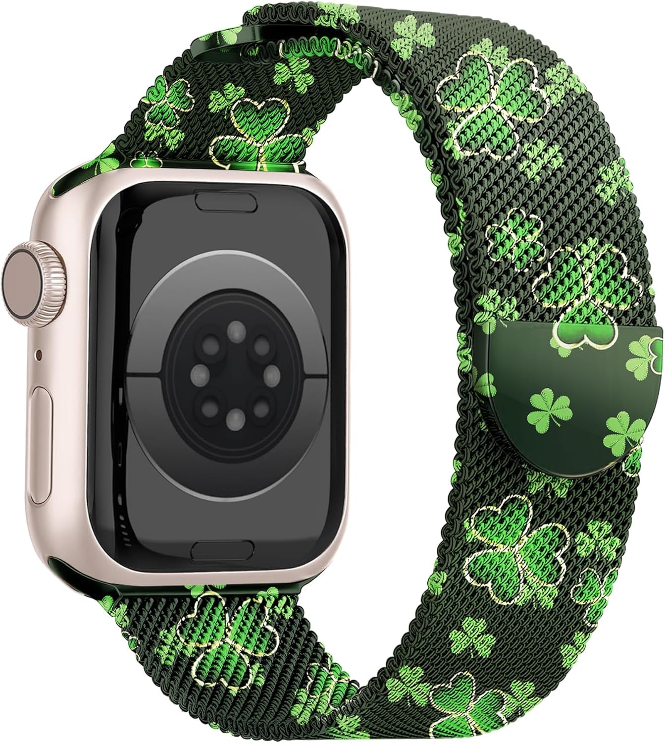 Magnetic Metal Easter Apple Watch Bands for Women Men 41Mm 42Mm 44Mm 45Mm 46Mm 49Mm 38Mm 40Mm, Valentine Holiday Milanese Loop Strap for Apple Watch Series 10 9 SE 8 7 6 5 4 3 2 1 Ultra 2 1-Purple Easter Eggs & Rabbit