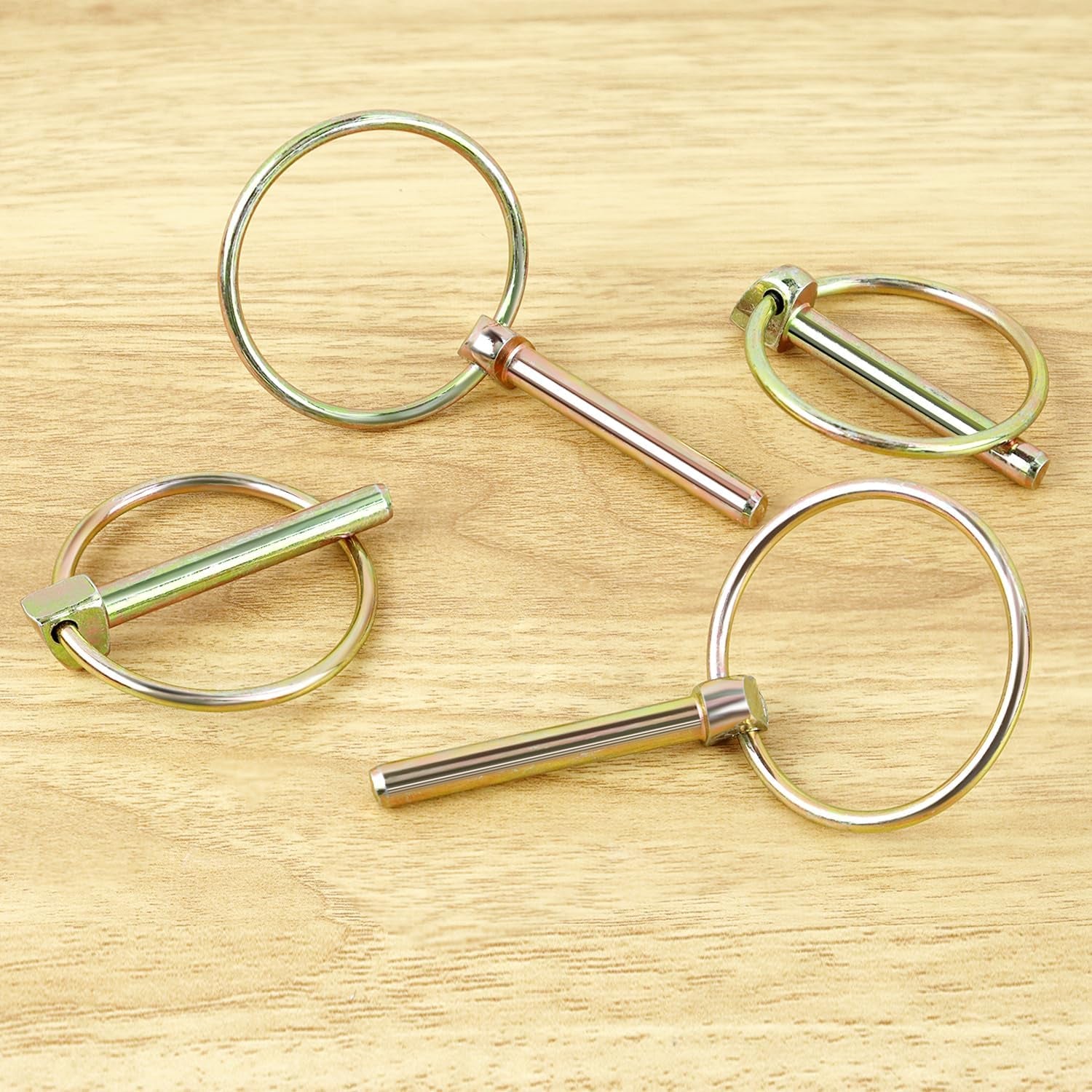 4 PCS Lynch Pin Heavy Duty Lynch Pin with Ring for Trucks, Tractors, Trolleys, Lawn Mowers, & Trailers (1/4 Inch / 6 Mm X 1-3/4 Inch / 45 Mm)