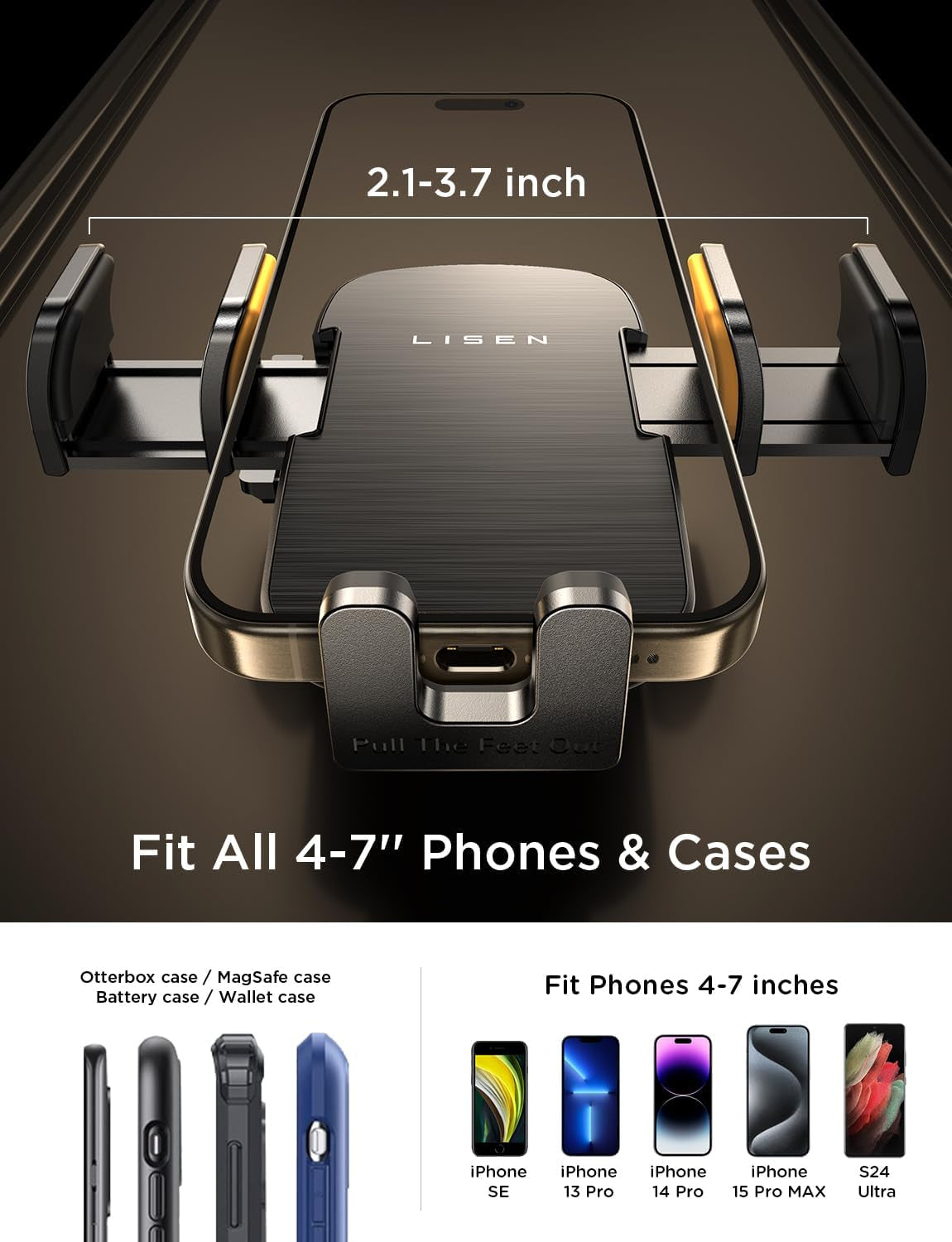 CD Phone Holder for Car,Adjustable CD Slot Phone Mount Holder for Iphone Ultra Sturdy Cell Phones Holders for Your Car Accessories for Women for Iphone 16E 16 Samsung S25 S24 All Phones,Black