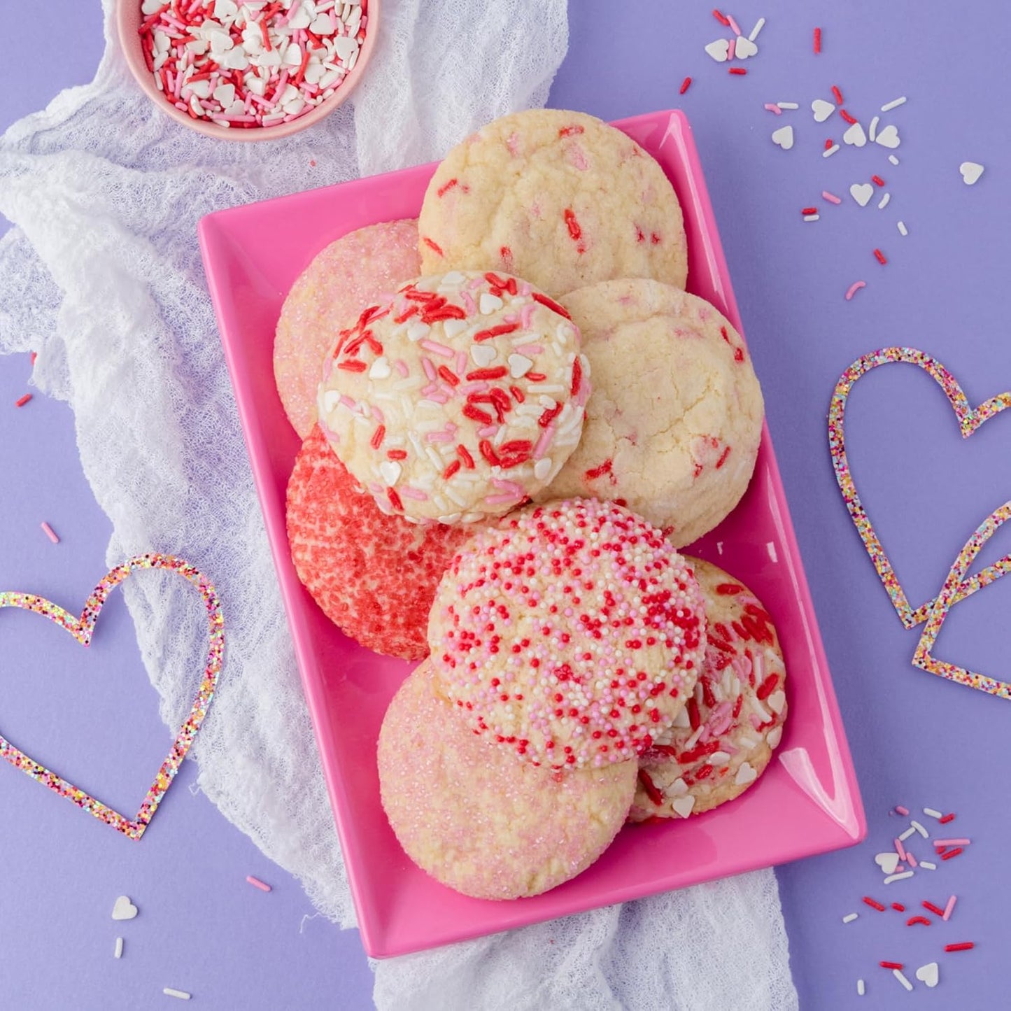Heart Sprinkles, Valentines Day, Edible Sprinkle Mix, Heart Shapes, Jimmies, Perfect for Cake Decorations, Baking, Ice Cream, Cookies, Cupcake Topper (Sweetheart)
