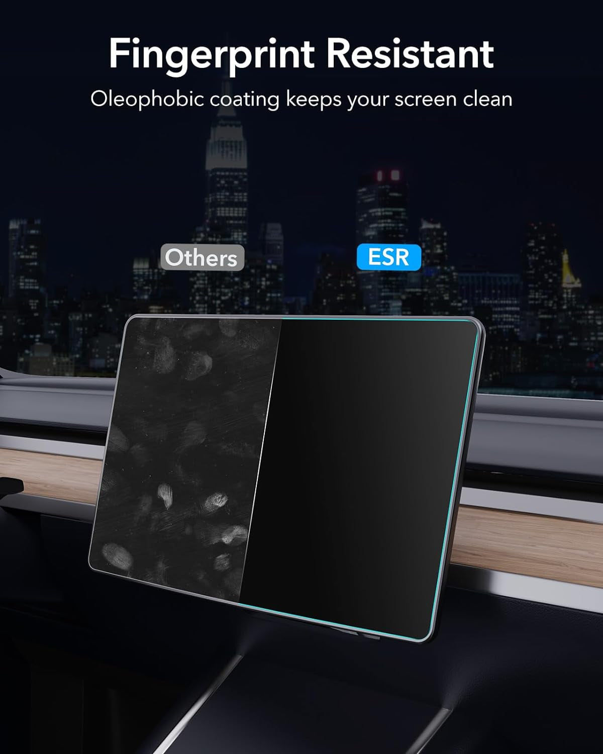 Tempered Glass Screen Protector for Tesla Model Y (2024-2020), Tesla Model 3 (2023-2017), 15 Inch Screen Protector with Alignment Kit, No More Glare & Fingerprint, Tesla Model Y / 3 Accessories