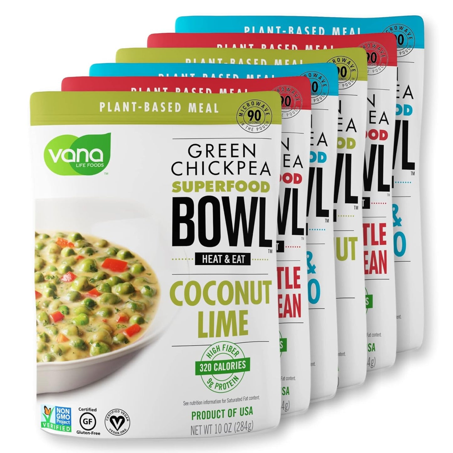 Life'S Foods Plant Based Ready Meal - Green Chickpea Superfood Bowl Heat and Eat Microwaved Cooked Bowl | Product of the USA (Chipotle & Black Bean, Pack of 6)
