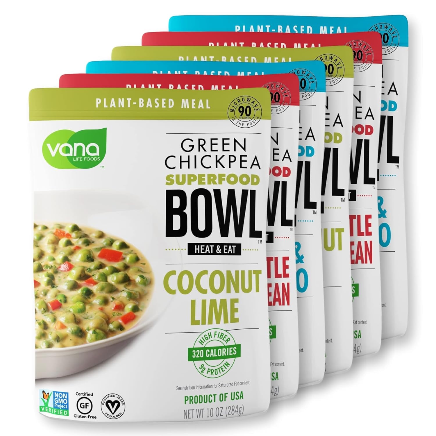 Life'S Foods Plant Based Ready Meal - Green Chickpea Superfood Bowl Heat and Eat Microwaved Cooked Bowl | Product of the USA (Chipotle & Black Bean, Pack of 6)