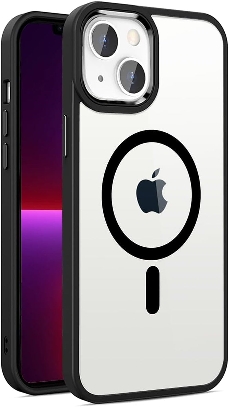 2025 New Magnetic for Iphone 16E Case,Compatible with Magsafe,Military Grade Drop Tested, Shockproof Matte Translucent Hard Back Slim Protective Case.Black Magnetic Circle.