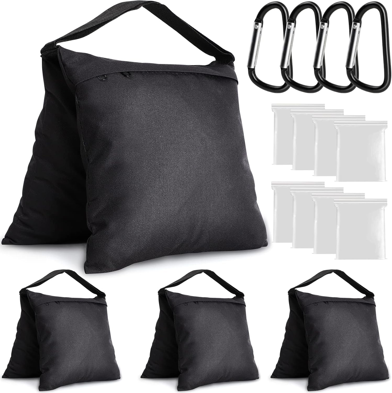 4 Packs Sandbags Weight Bags for Light Stand Photography Video Equipment, Heavy Duty Saddlebag for Backdrop Stand, Photo Tripod, Canopy, Pop up Tent, Umbrella Base, Fishing Chair, Picnic Table