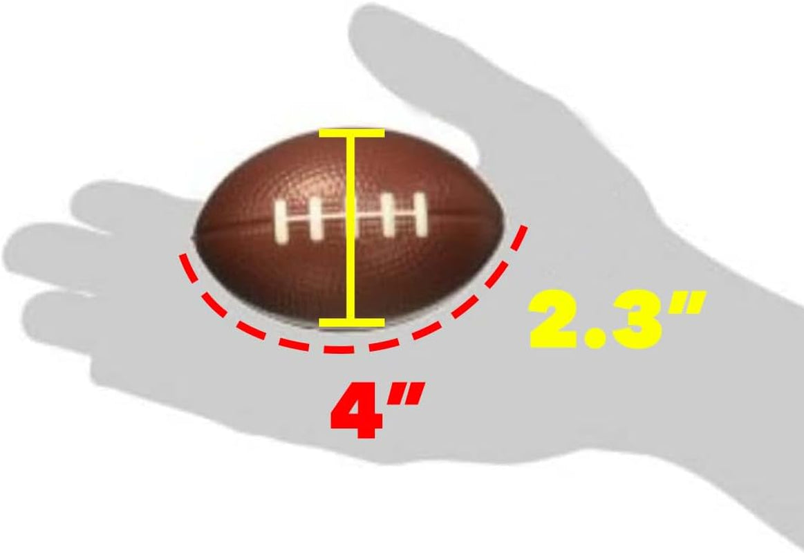 1 Dozen 4" Foam Mini Football Stress Balls, Mini Sport Balls, Superbowl Decoration Party Favor, Football Themed Party Supplies (Football)