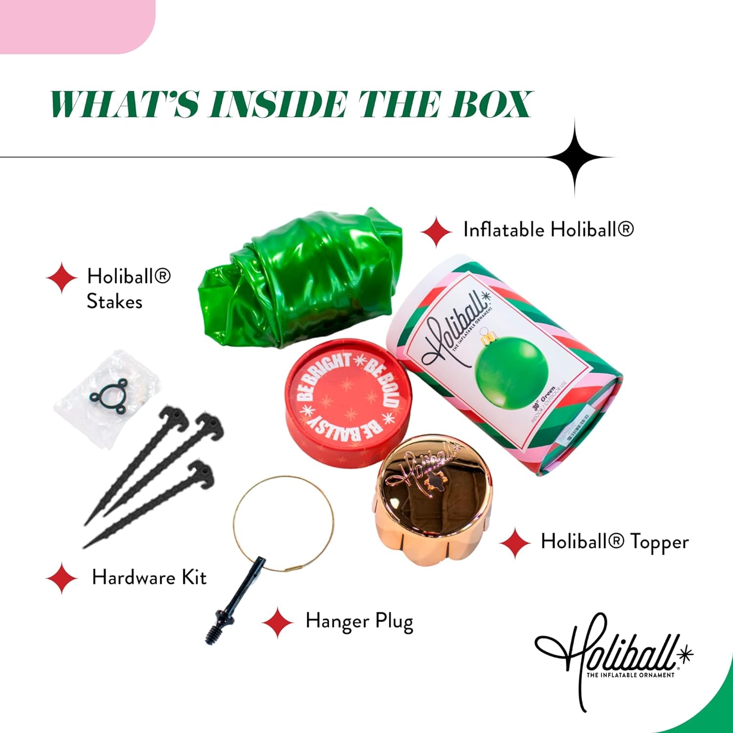 Inflatable Holiday Ornament – Indoor and Outdoor Use – Reusable and Storage Friendly – the Ultimate Holiday Decoration – 18" – Pink