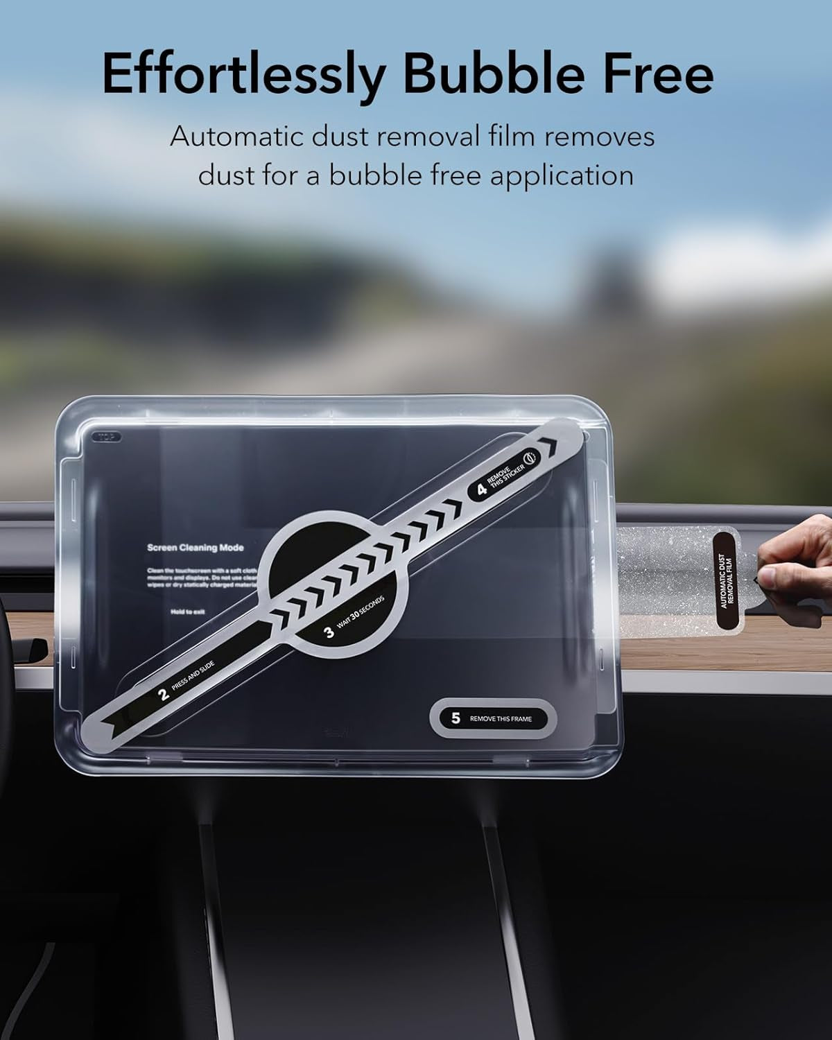 Tempered Glass Screen Protector for Tesla Model Y (2024-2020), Tesla Model 3 (2023-2017), 15 Inch Screen Protector with Alignment Kit, No More Glare & Fingerprint, Tesla Model Y / 3 Accessories
