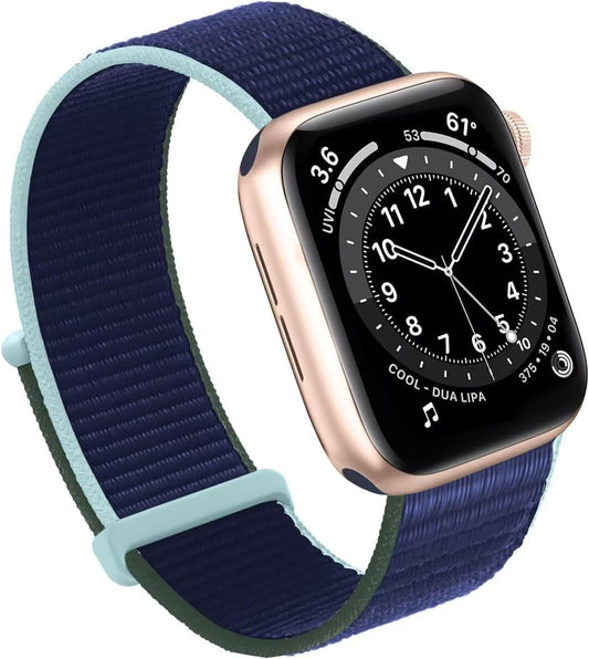 Compatible with Apple Watch Band 49MM 45MM 44MM 42MM 41MM 40MM 38MM, Women Men Sport Nylon Loop Strap for Iwatch Series Ultra 8 7 6 5 4 3 2 1 SE (38/40/41Mm,Abyss)