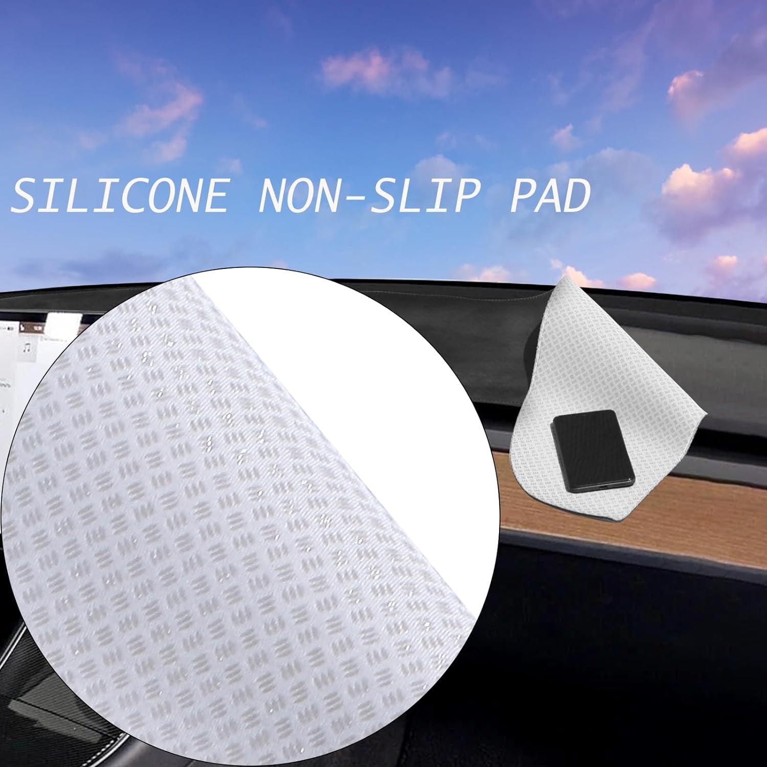 Dash Cover for Tesla Model Y Model 3 Accessories Dashboard Cover Dash Mat Plastic Interior Complements Protection for Tesla Model Y 2024 2023-2020 and Model 3 2023-2017 (Black-My&M3)