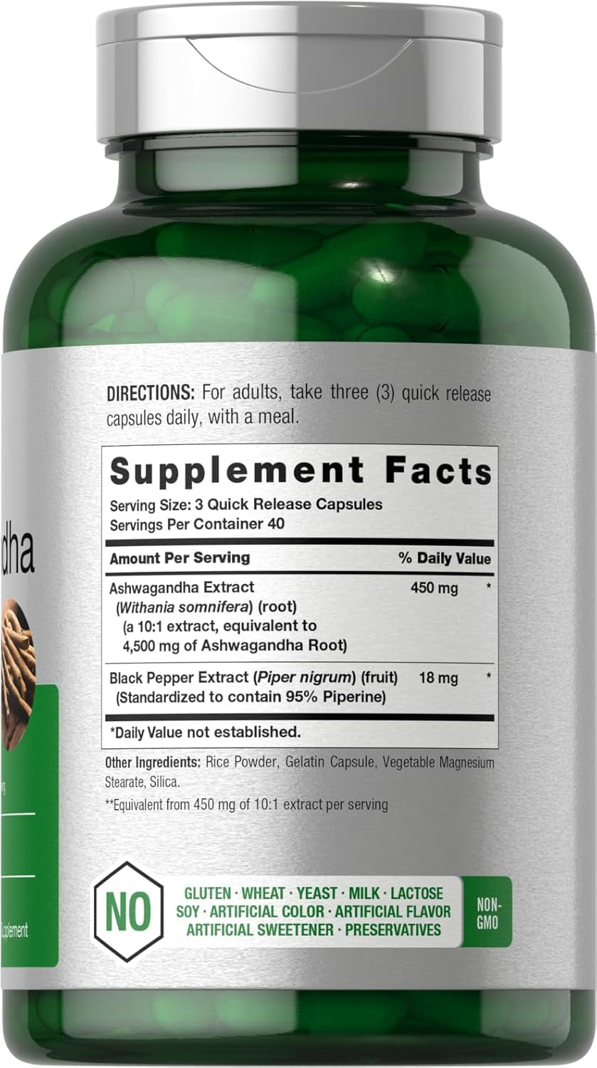 Ashwagandha Supplement | Max Strength | 120 Capsules | Non-Gmo, Gluten Free TLBH