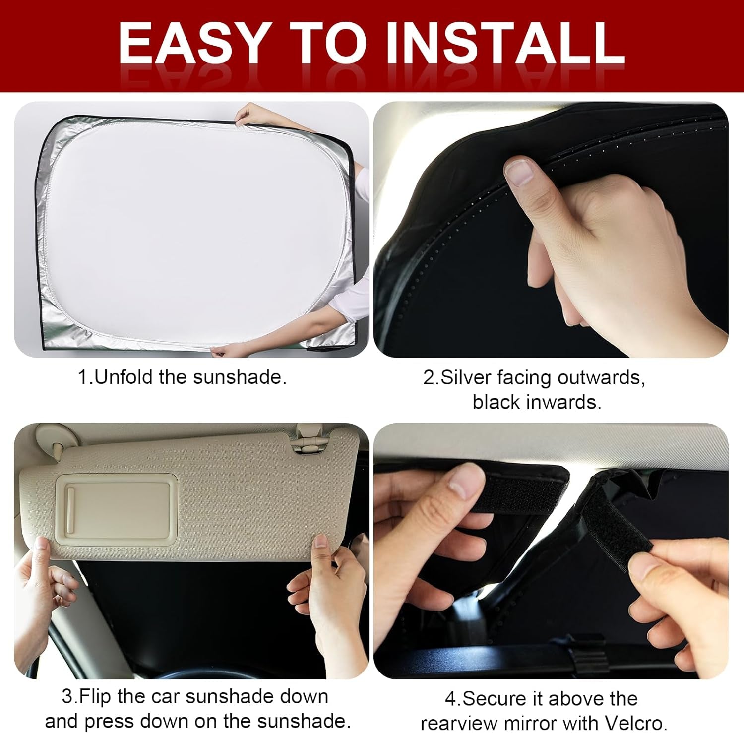 Car Windshield Sunshade for Tesla Model Y/3 - Folding Front Window Sun Shade Cover with Upgraded UV Protection Fabric, Professional Accessories for Tesla Model 3/Y 2016 to 2024 with a Storage Bag