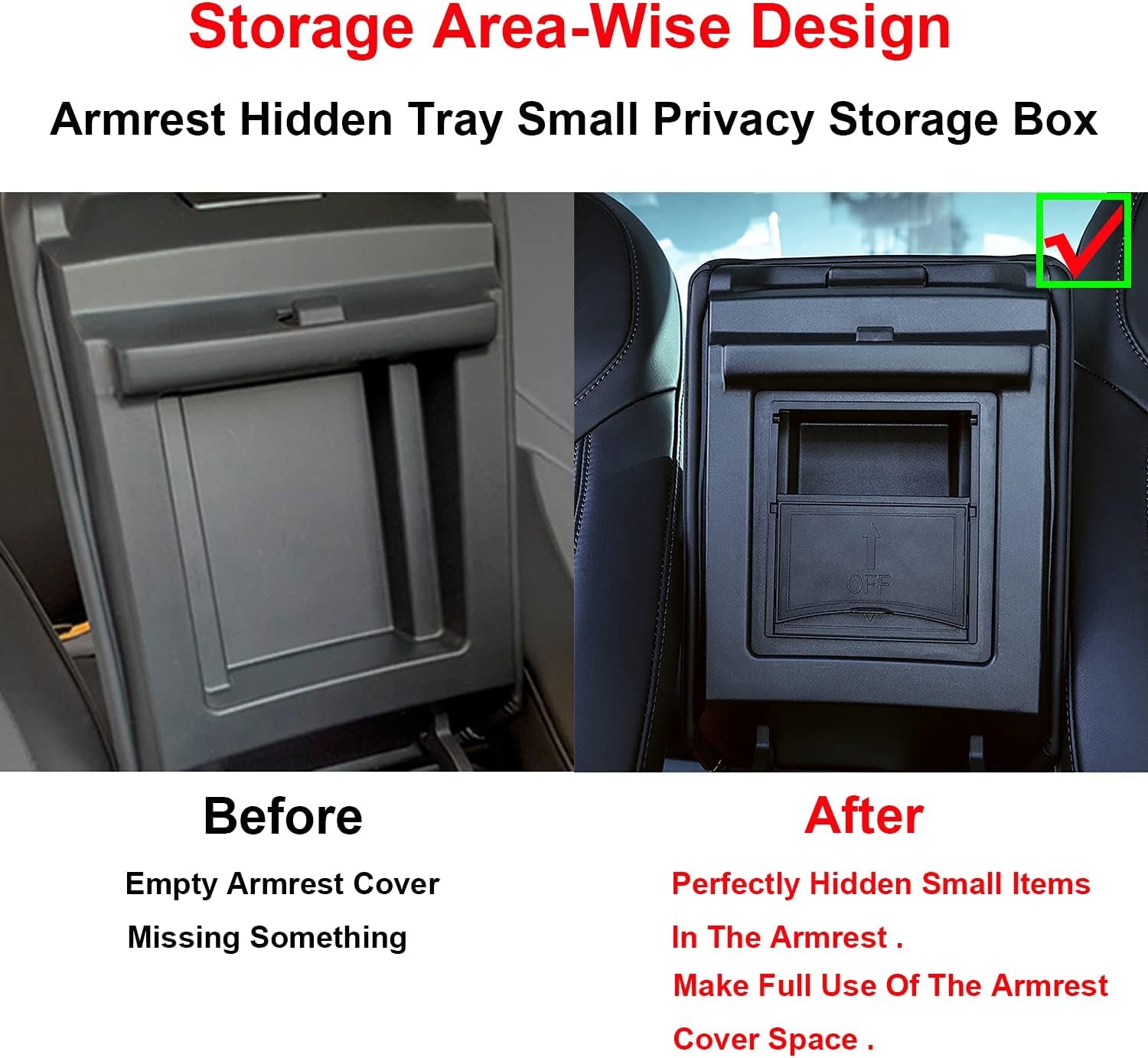 Center Console Organizer Tray Cup Holder Insert 4PCS for 2021 2022 2023 2024 Tesla Model Y and 2021-2023 Tesla Model 3 Interior Accessories Organizer Armrest Hidden Cubby Drawer Storage Box