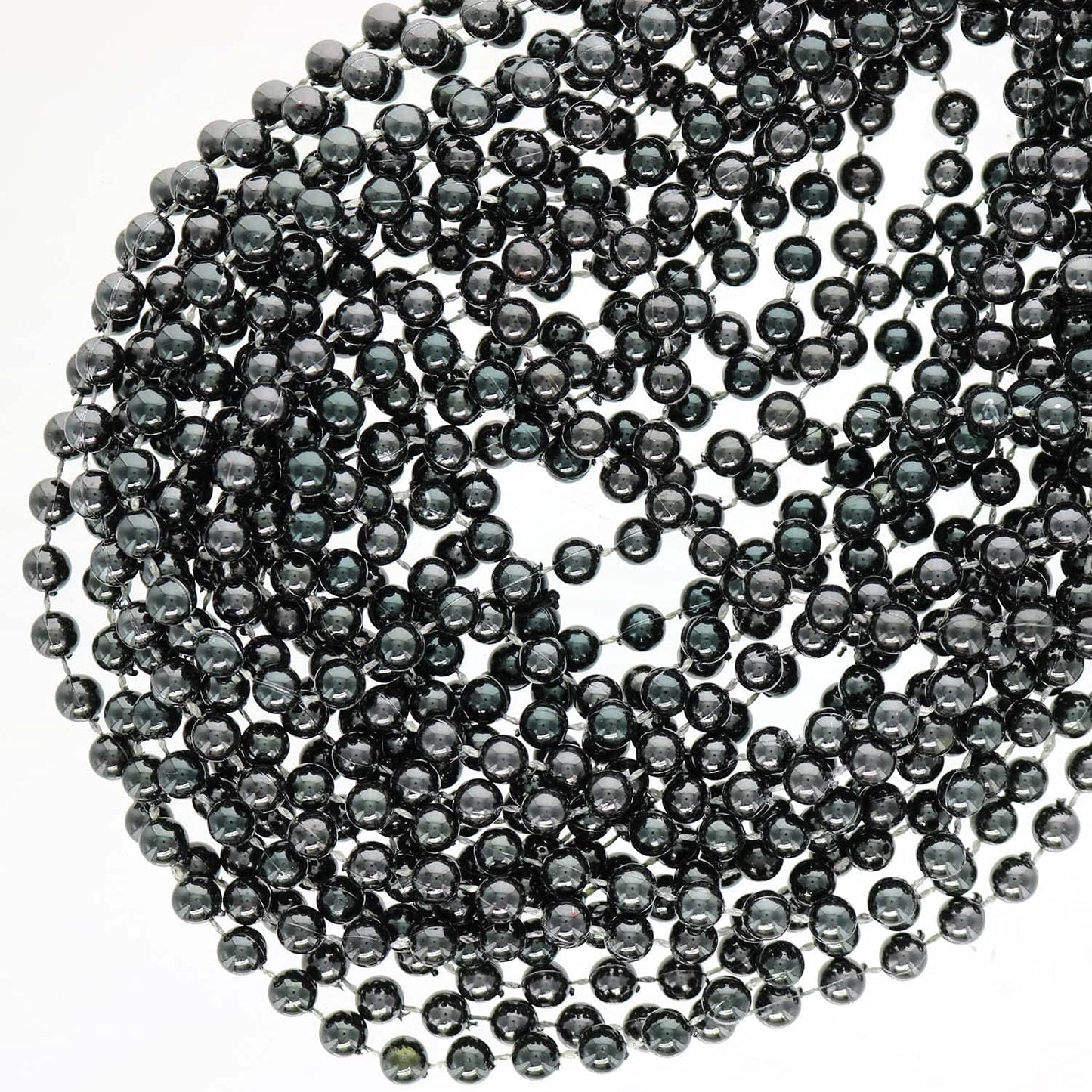 24 Pcs Black Beads Necklace, 33" Multi Colors Carnival Necklaces for Halloween Party, St. Patrick'S Day Costume Necklace