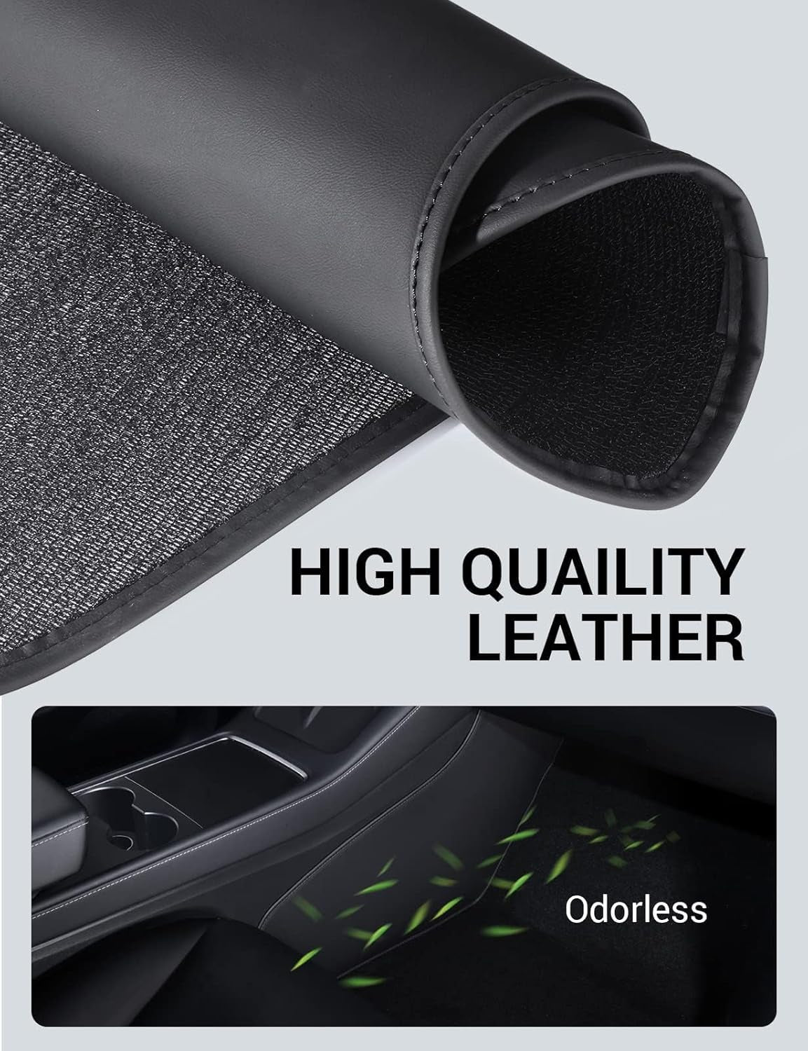 2024 Upgrade Center Console Side Anti-Kick Mats for Tesla Model Y 2020 2021 2022 2023 2024 Waterproof & Dust Resistant Protector Cover Leather Pad Model Y Interior Accessories 2PCS