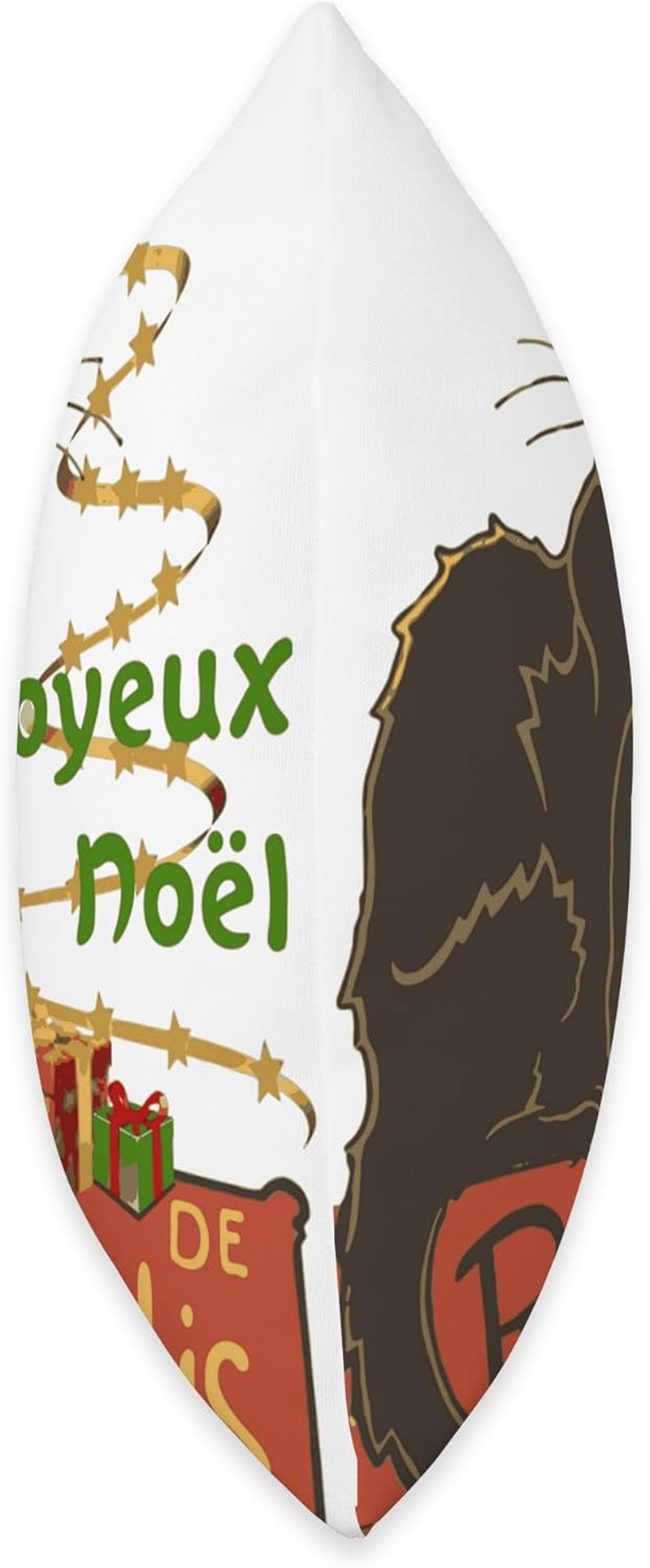 Joyeux Noel Le Chat Noir Christmas Holiday Vector Art Throw Pillow
