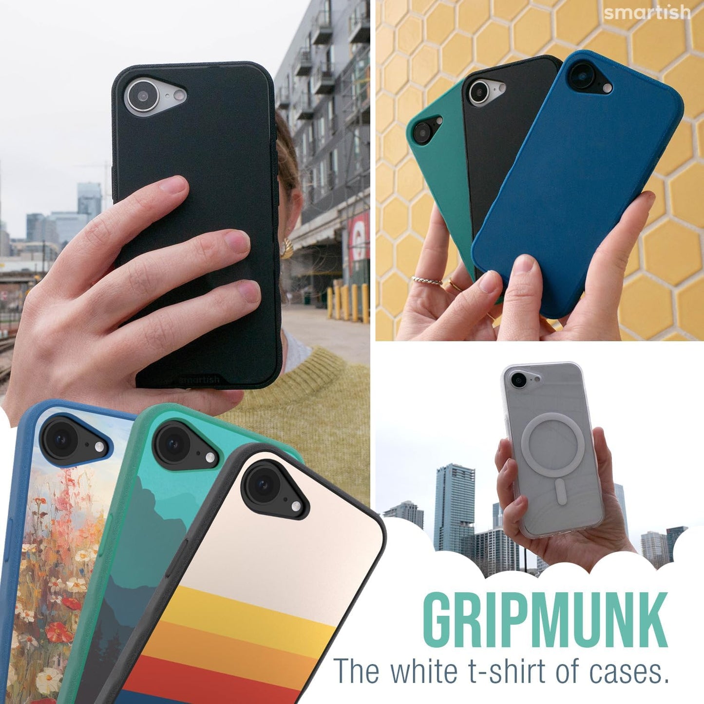 ® Iphone 16E Magsafe Case - Gripmunk Magnetic Slim Case [Lightweight + Protective] Thin Grip Cover with Microfiber Lining for Apple Iphone 16E 2025 - Black Tie Affair