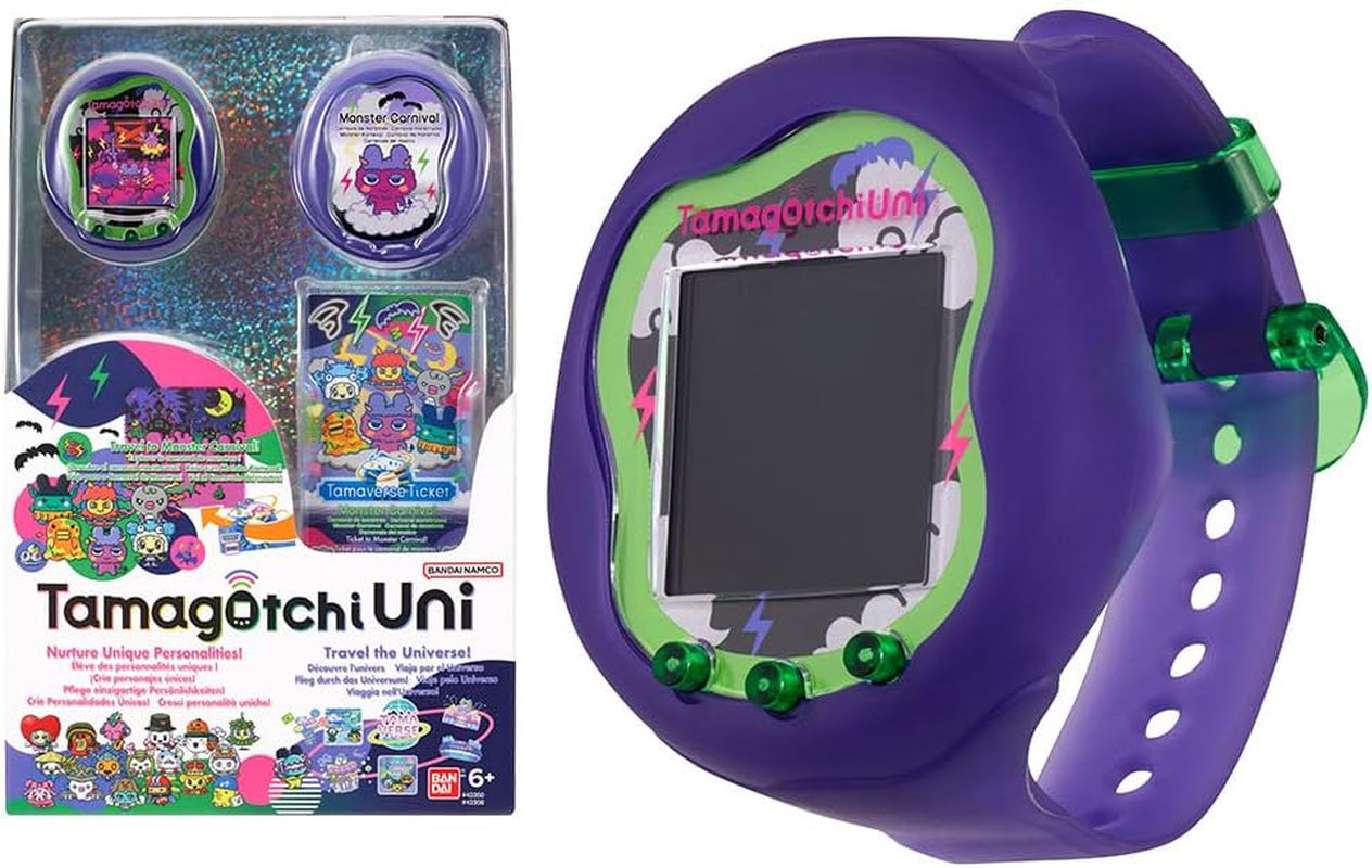 Bandai Uni Monster Purple Shell | the Customisable New Generation of Virtual Pet Based on the Original 90S Toy | Connect with Friends Worldwide with This Wearable Electronic Game BanUK