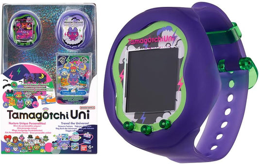 Bandai Uni Monster Purple Shell | the Customisable New Generation of Virtual Pet Based on the Original 90S Toy | Connect with Friends Worldwide with This Wearable Electronic Game BanUK