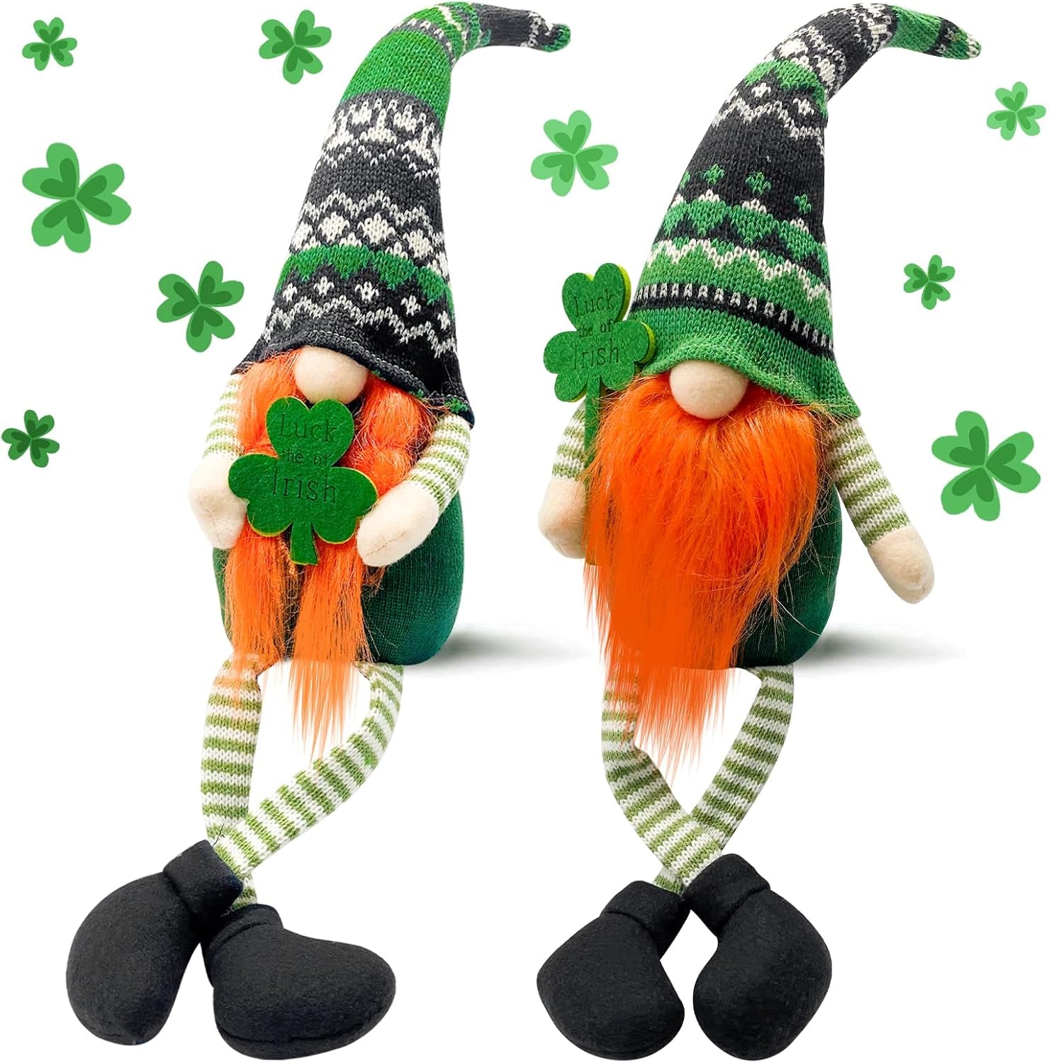 St Patricks Day Decorations Gnome Plush Home Table Ornament Decor Green Irish Faceless St Patricks Day Gnome for St Patricks Day Gifts Faceless Dwarf Swedish Tomte Leprechaun