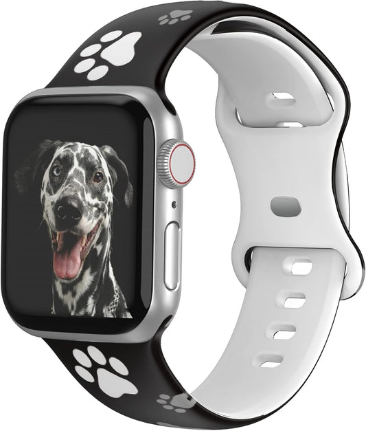 Floral Band Compatible with Apple Watch Bands 40Mm 38Mm 41Mm 42Mm 44Mm 45Mm for Women, Soft Silicone Fadeless Cute Pattern Printed Replacement Strap Wristband for Iwatch Series SE 7 6 5 4 3 2 1