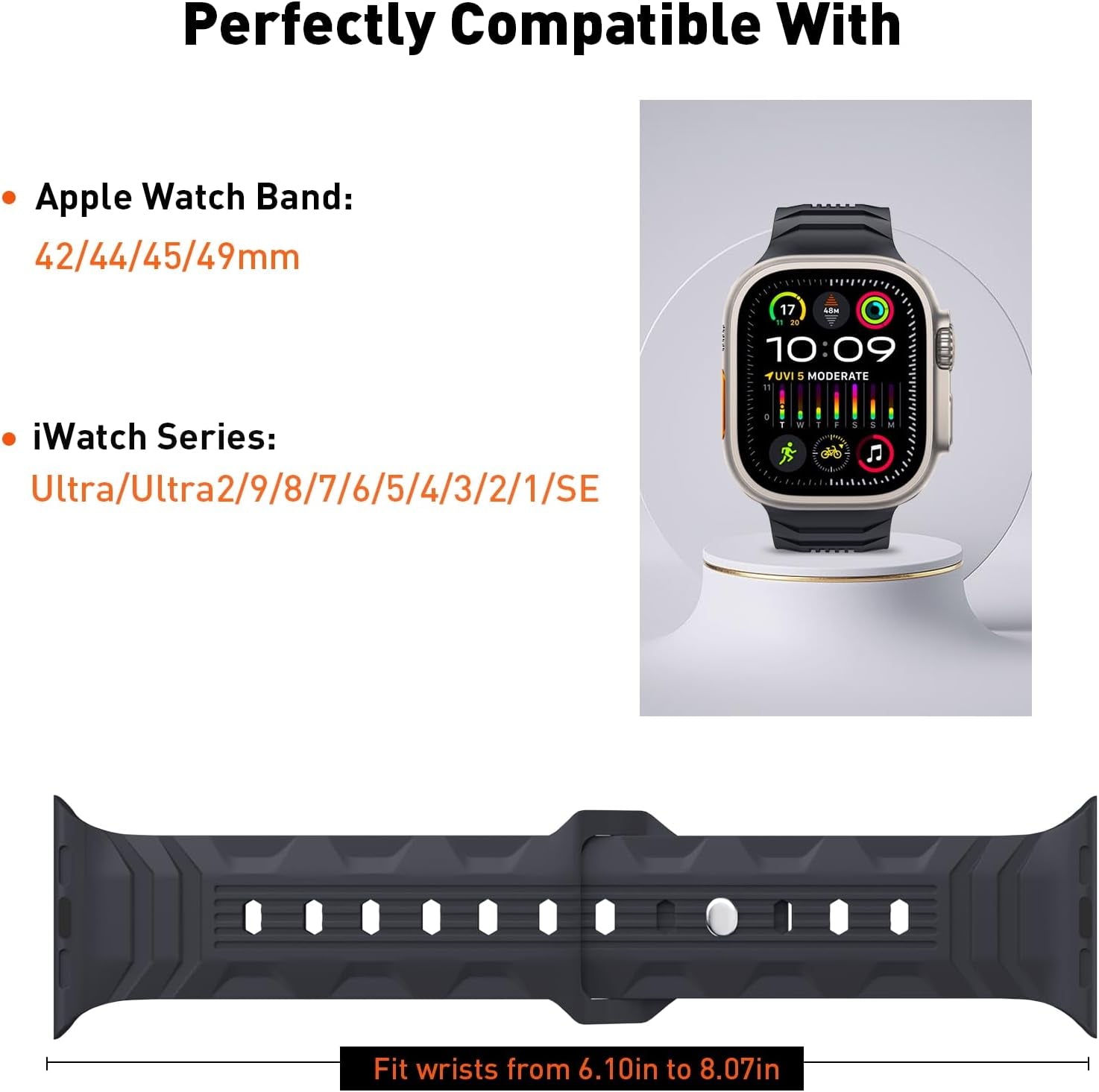 Watch Band Compatible with Apple Watch Series 9 8 7 6 5 4 3 2 1 SE Women Men,Fashion Linear Patterned Design Replacement Silicone Sport Wristband Strap