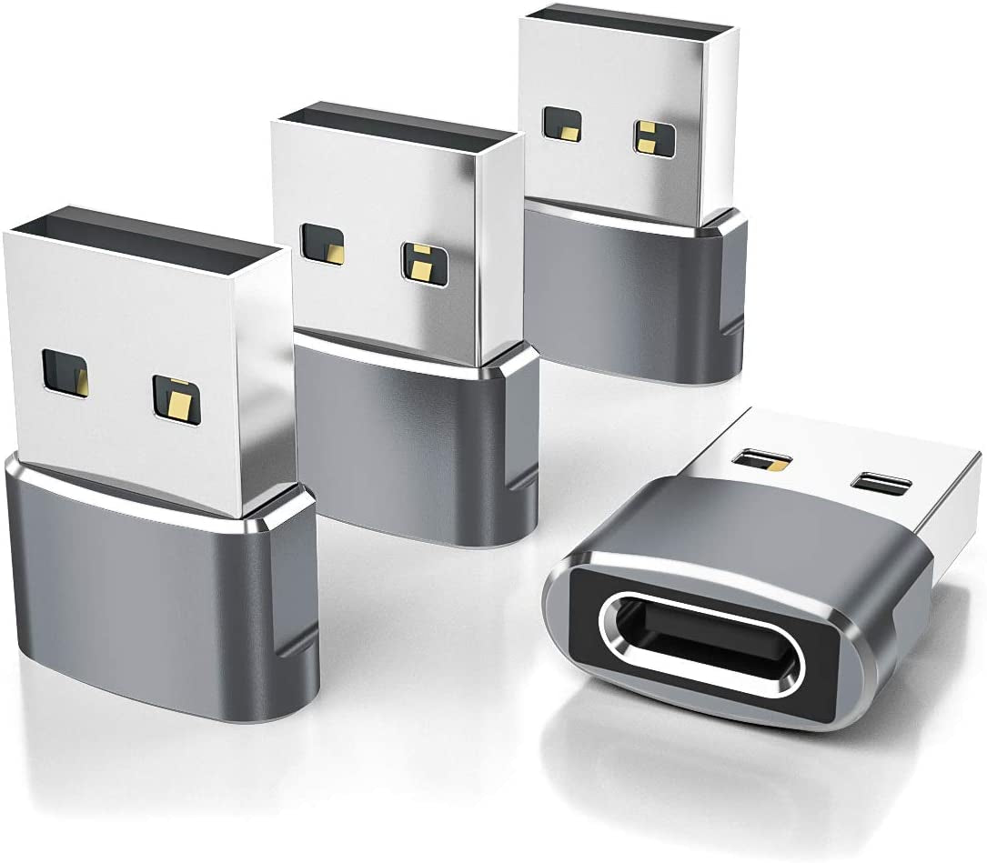 USB to USB C Adapter 4 Pack,Usbc Female to a Male Car Charger,Type C Converter for Iphone 16 16E Pro Max,15 14 13 12 Plus,Apple Watch Iwatch 10 9 8,Airpods,Ipad Air Mini 6 7,Samsung Galaxy S25
