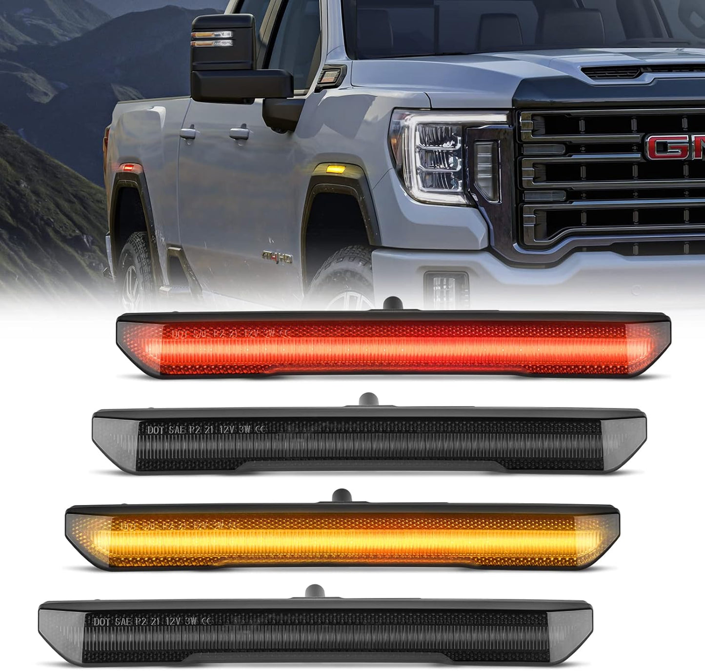 LED License Plate Light Compatible with 2014 2015 2016 2017 2018 2019 2020 2021 2022 Chevy Silverado GMC Sierra 1500 2500HD 3500HD 2015-2021 Colorado Canyon Pickup Truck 6000K, White