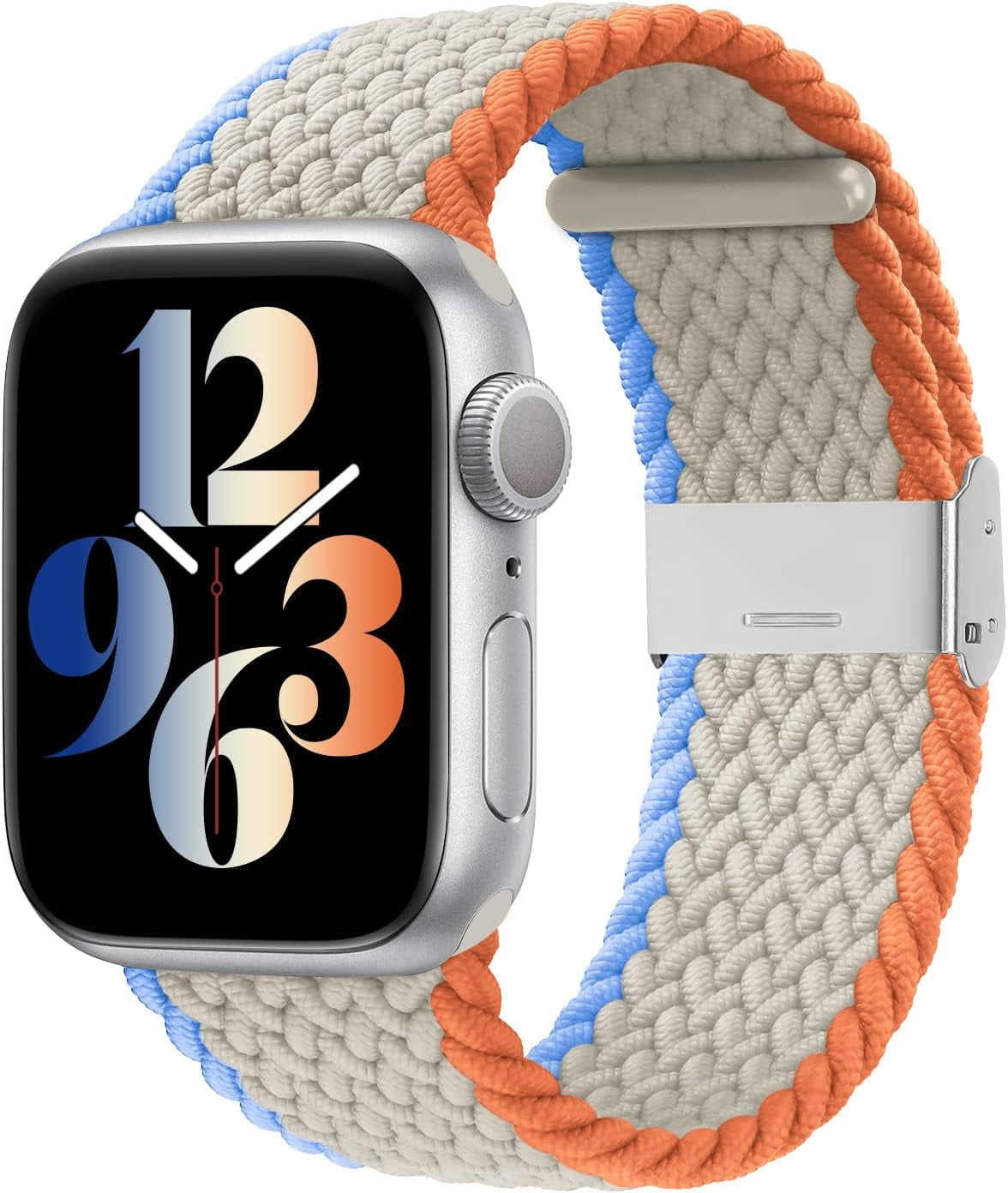 Compatible with Apple Watch Bands 44Mm 40Mm 38Mm 42Mm 41Mm 45Mm 46Mm 49Mm, Iwatch Bands Women Men,Adjustable Braided Solo Loop Elastic Sport Band for Iwatch Ultra SE Series 10/9/8/7/6/5/4