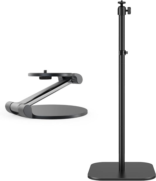 Portable Projector Foldable Stand with 180-Degree Rotation for Eazze Series (367G) & 47.24" Fixed Height Floor Stand, 1/4-Inch Screw, 360° Rotatable, Multi-Device Compatible