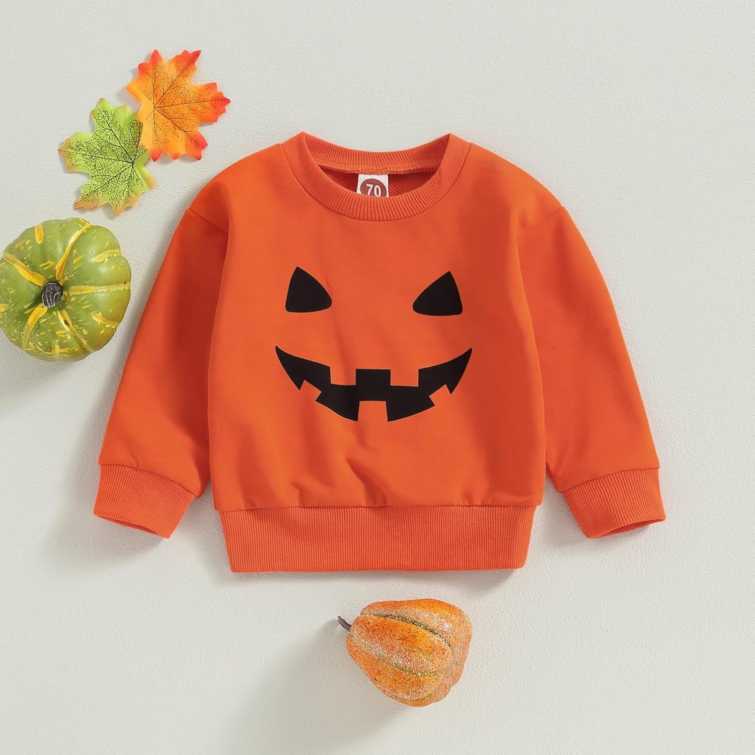 Halloween Baby Girl Boy Outfits Pumpkin Sweatshirt Long Sleeve Hoodies Halloween Baby Costume Toddler Fall Clothes