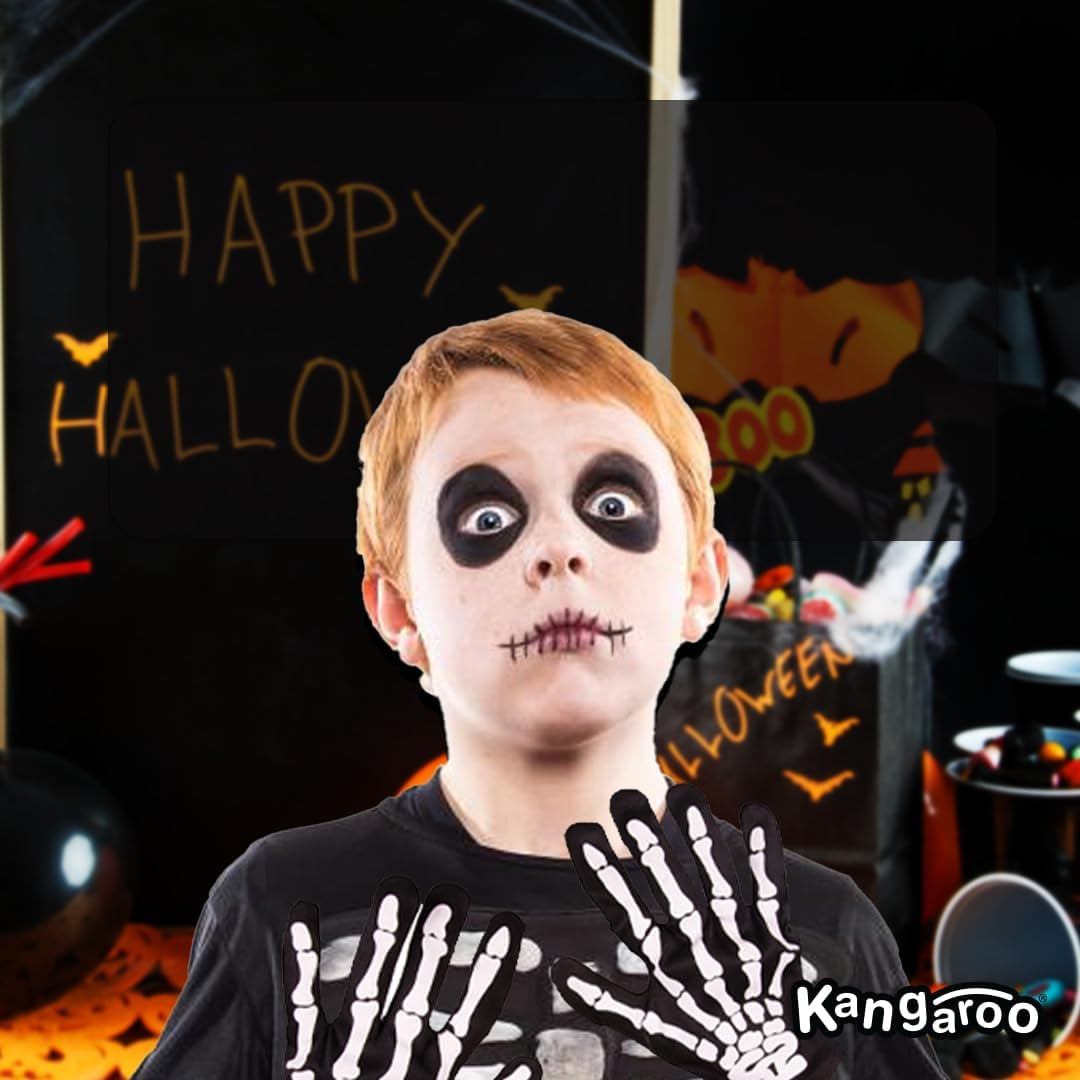 Skeleton Gloves, Skeleton Gloves Men, Reaper Gloves, Bone Gloves, Scary Halloween Costumes Skeleton Gloves, Stretchable Kids Halloween Skull Gloves, White Printed Skeleton Bones Black Gloves