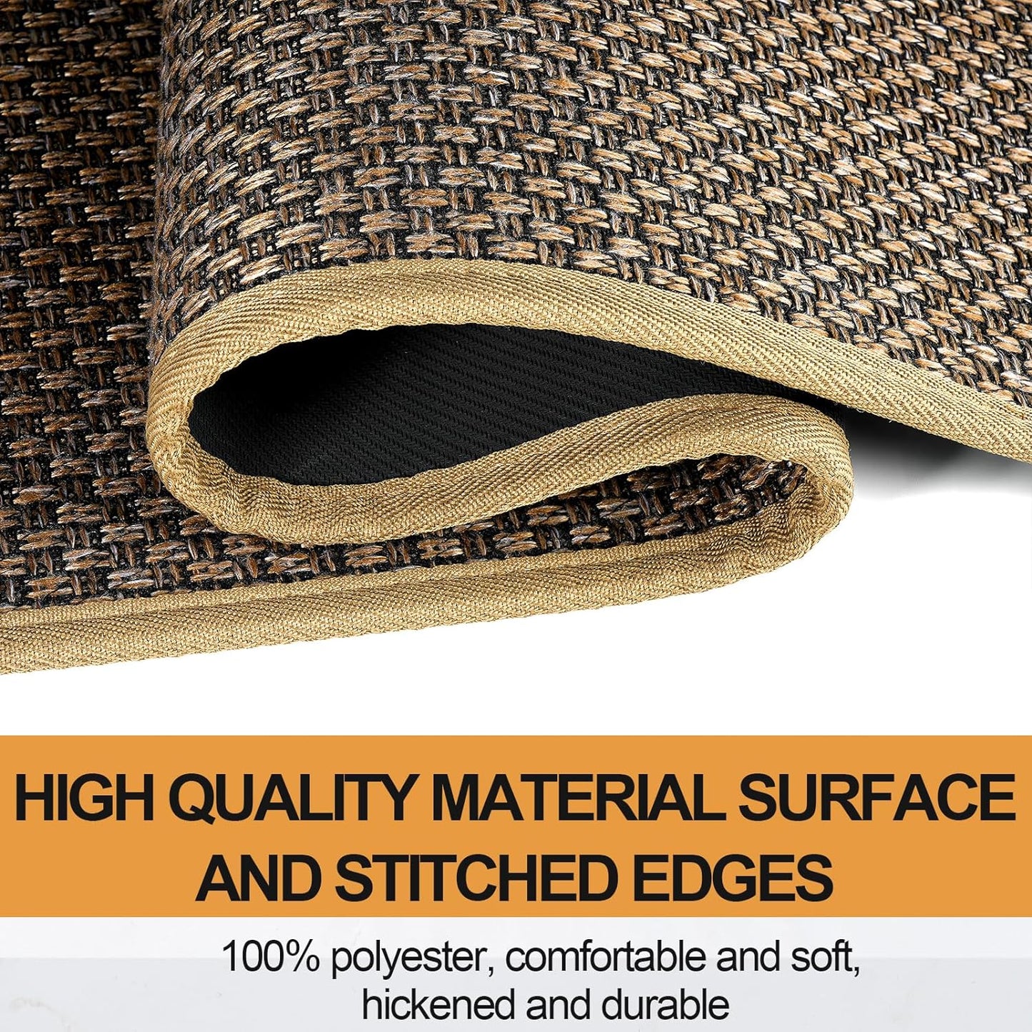 Stair Treads Carpet for Wooden Steps, Non Slip Landing Mat Rug Whit Rubber Backing, Polyester Soft Stairs Resistant Indoor Skid Runner Safety Rugs for Family, Absorbent Washable 31" X 31" Brown