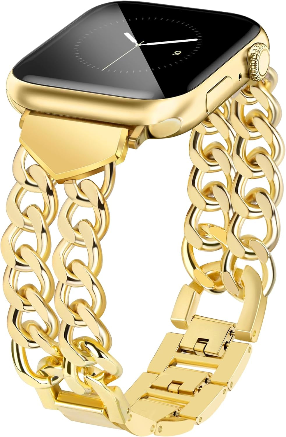40Mm Soft Flexible TPU Case and Metal Bands Compatible for Apple Watch Series 6/5/4/SE, Gold