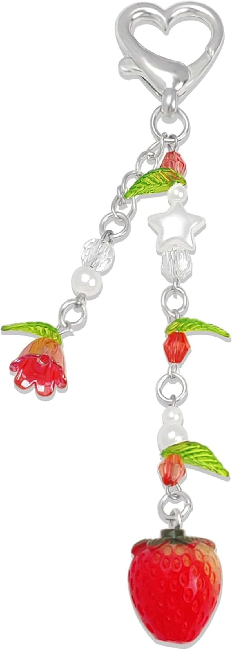 Aesthetic Y2K Keychains Cute Butterfly Star Strawberry Bear Guitar Keychains Charms for Women Bag Purse Gifts