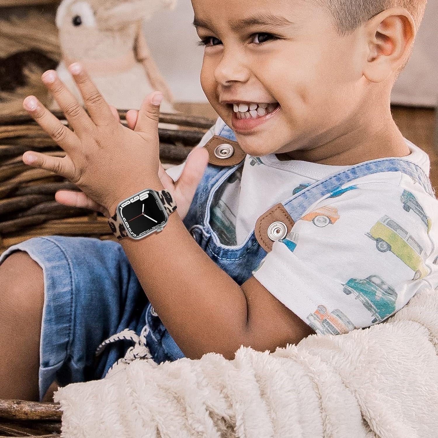 Compatible with Kids Apple Watch Band 38Mm 40Mm 41Mm for Boys Girls, Cute Double-Sided Pattern Printed Strap Compatible with Iwatch Series 10/9/Ultra/8/7/6/5/4/3/2/1/Se