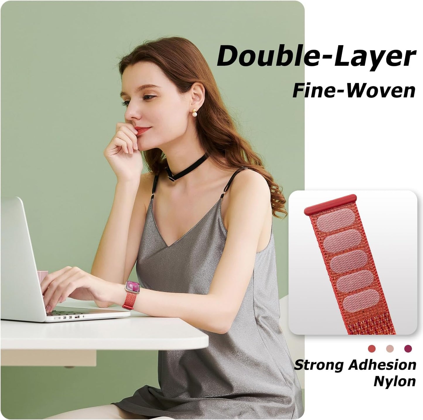Nylon Sport Loop Bands Compatible with Apple Watch Band 41Mm 40Mm 38Mm 49Mm 45Mm 44Mm 42Mm Women Men, Stretchy Breathable Strap for Iwatch Series 9 Ultra 8 7 6 5 4 3 2 SE 38,Aprocot Peach