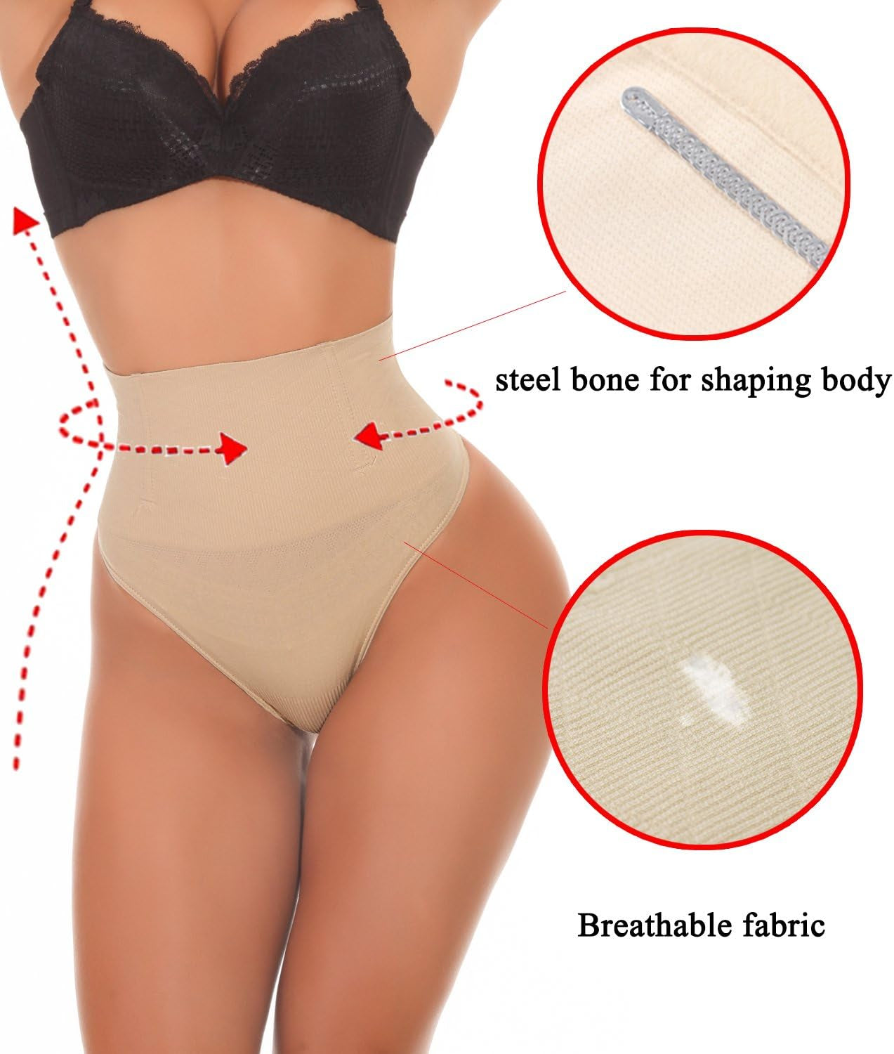 Women Waist Cincher Girdle Tummy Control Thong Panty Slimmer Body Shaper