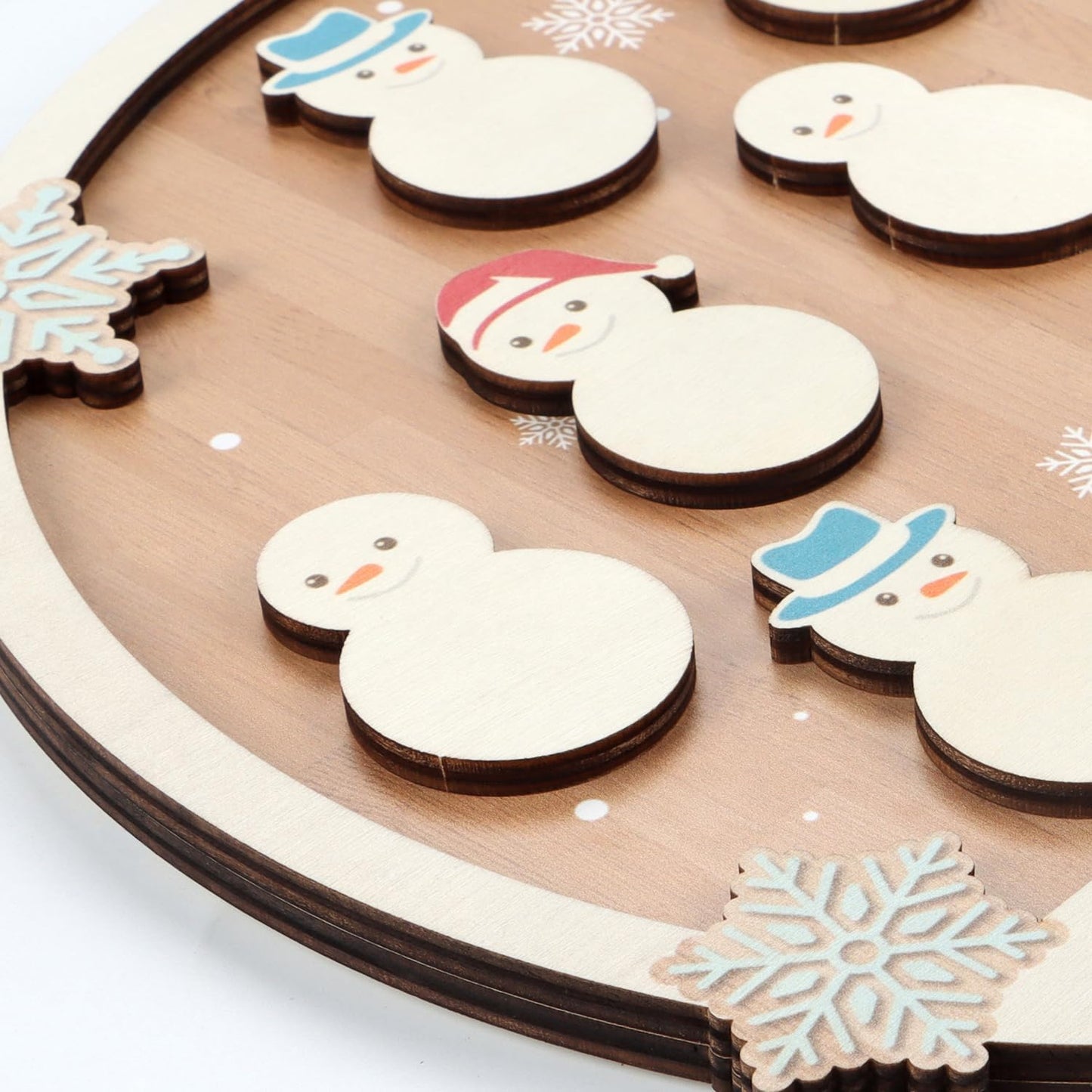 Grandkids Name Sign Snowman Tag Desk Plaque Decor(11.4X11.4 Inches), DIY Family Tree Names Wall Sign, Grandkids Love Sign Melt Our Heart Winter for Grandparents Grandma Nana