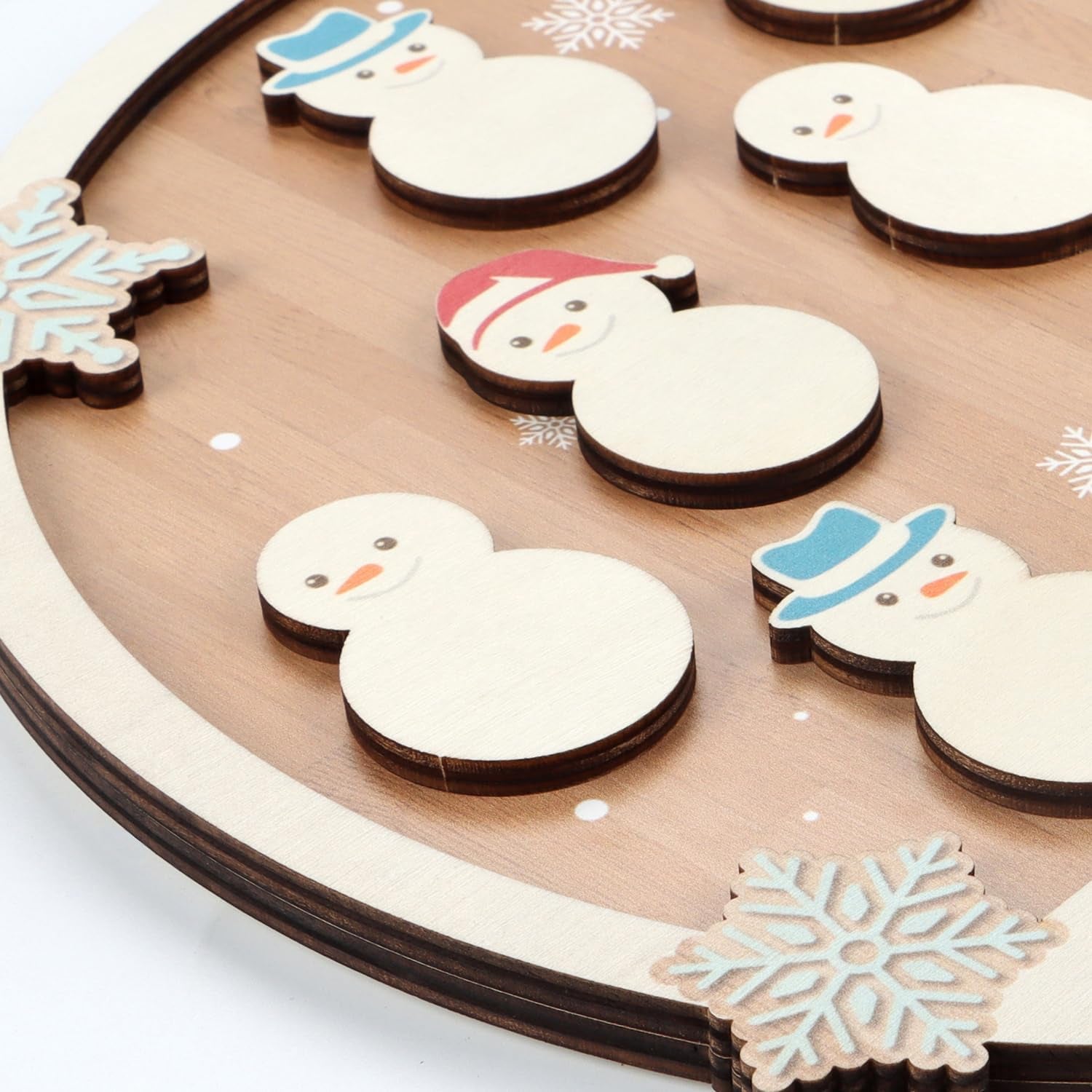 Grandkids Name Sign Snowman Tag Desk Plaque Decor(11.4X11.4 Inches), DIY Family Tree Names Wall Sign, Grandkids Love Sign Melt Our Heart Winter for Grandparents Grandma Nana