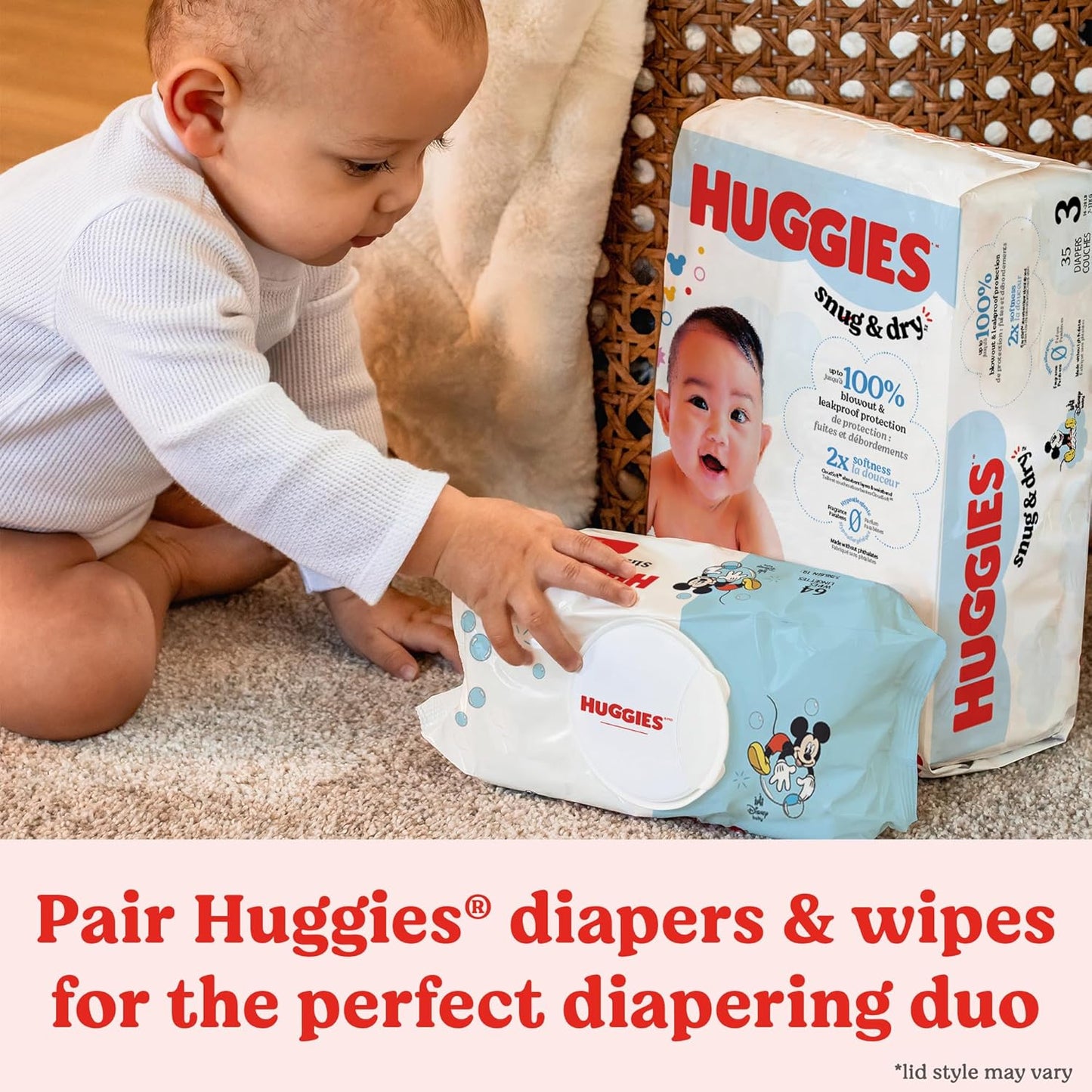 Simply Clean Unscented Baby Diaper Wipes, 11 Flip-Top Packs (704 Wipes Total), Packaging May Vary