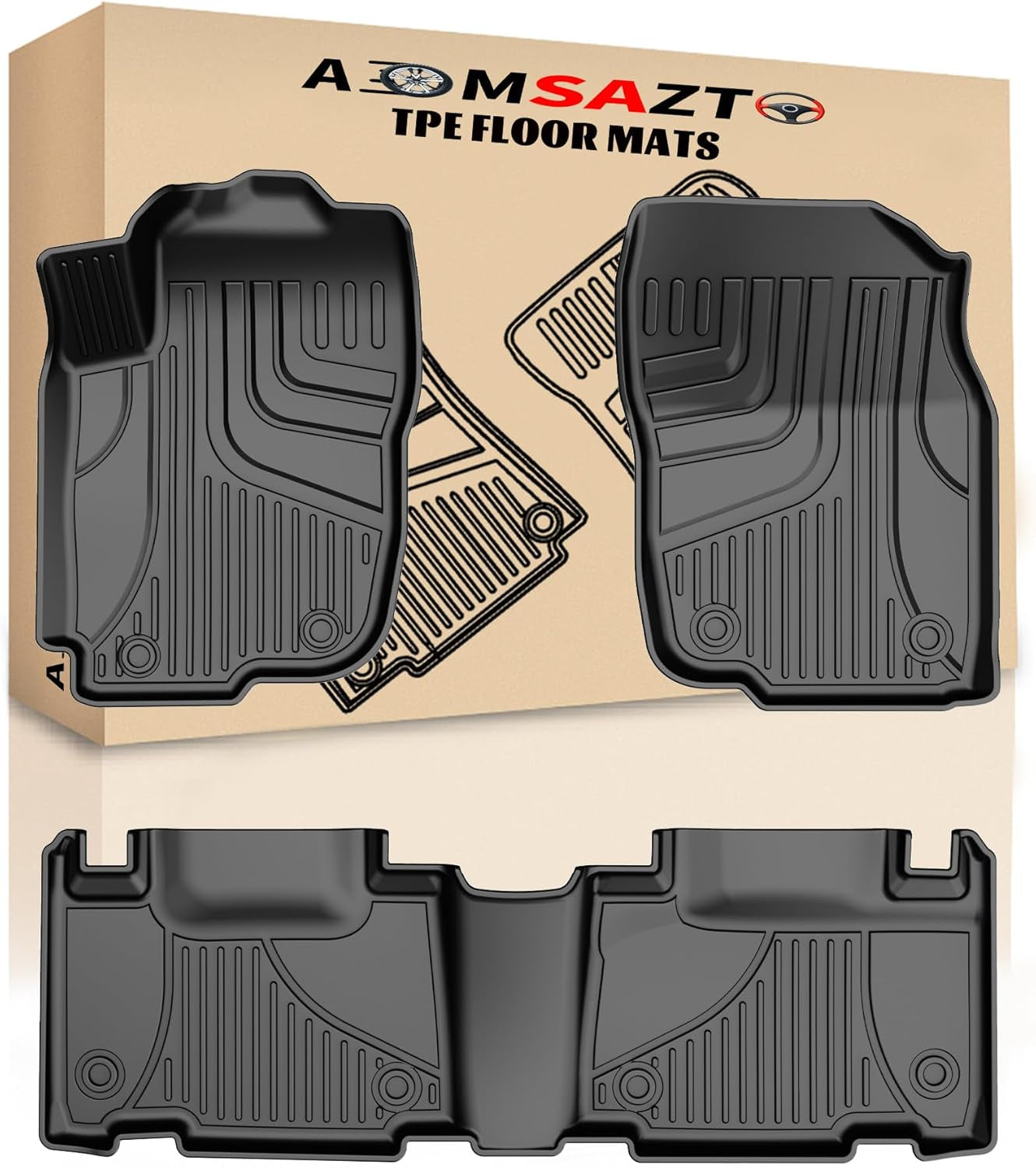 2025 Q7 Floor Mats: All Weather Floor Mats Custom Fit for 2017-2025 Audi Q7/Q8 1St and 2Nd Row All Weather TPE Floor Liner