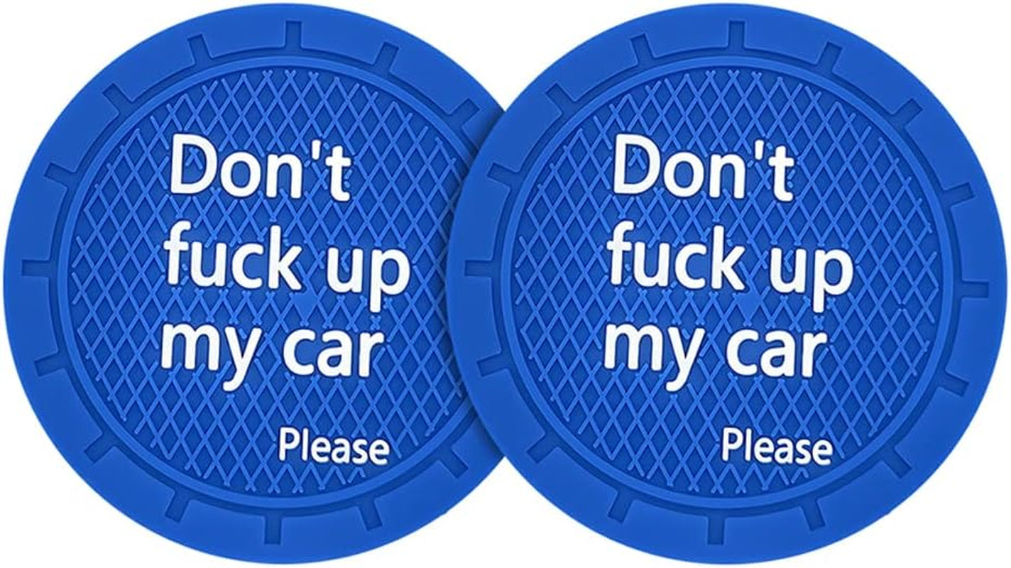 2 Pack Car Cup Holder Coasters, 2.75 Inch Non-Slip PVC Insert Cup Coaster, Anti-Scratch Auto Cup Mats for Women Men, Vehicle Interior Accessories Universal for Car, SUV, Truck (D Blue/2Pcs) TRUCK DRIVER