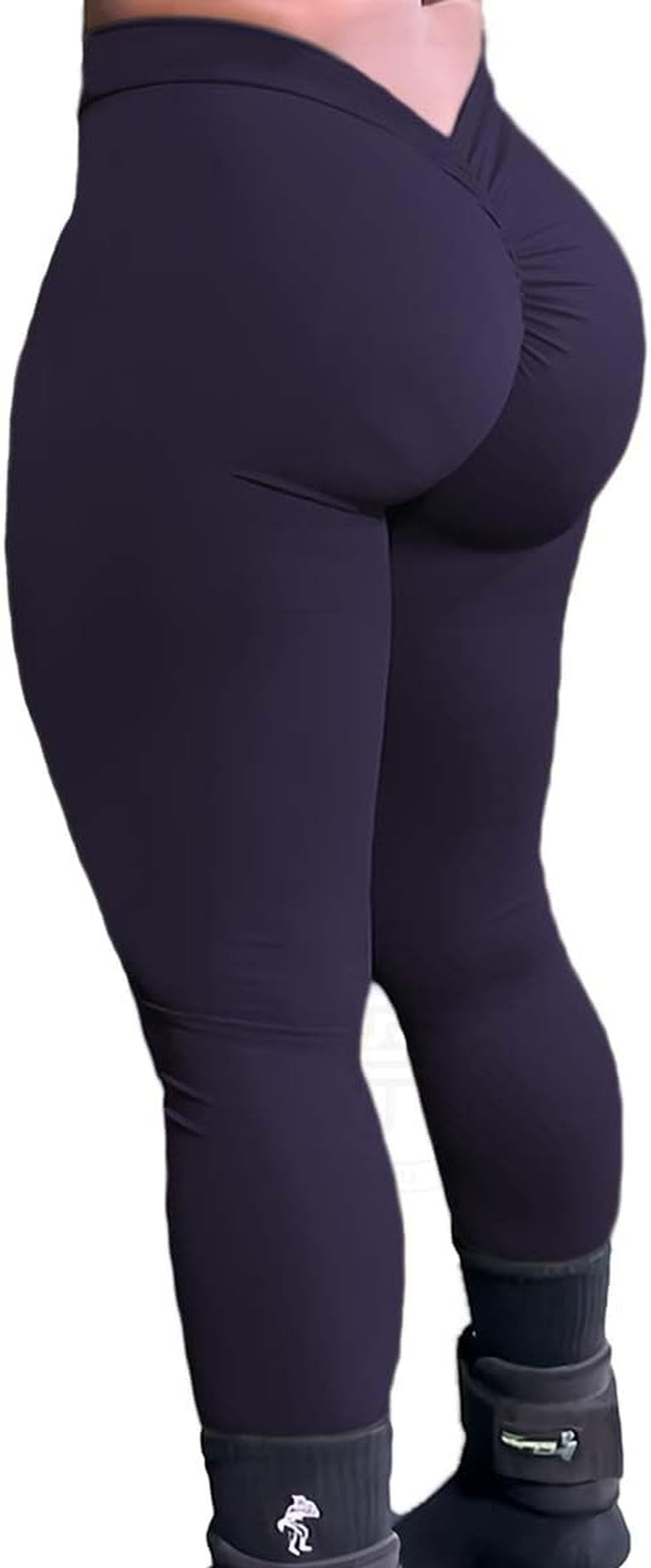 FITNEXX Seamless V Back Scrunch Butt Lift Leggings for Women High Waisted Booty Workout Gym Yoga Pants