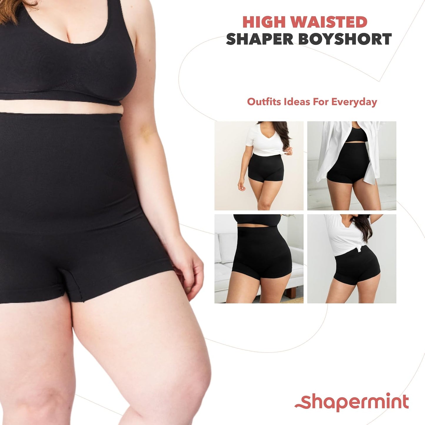Shapewear Shorts - High Compression Shapewear for Women Tummy Control - Boy Shorts for Women