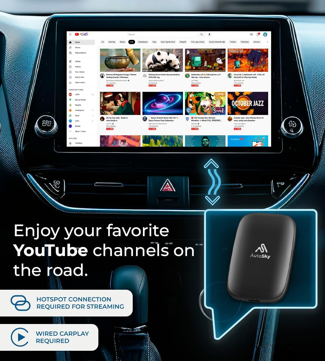 Ai Box Lite Air - Streaming on the Go, Netflix and Youtube in Your Car. Convert Your Wired Carplay into Wireless Carplay or Android Auto. Hotspot Required for Streaming. Wired Carplay Required TRUCK DRIVER