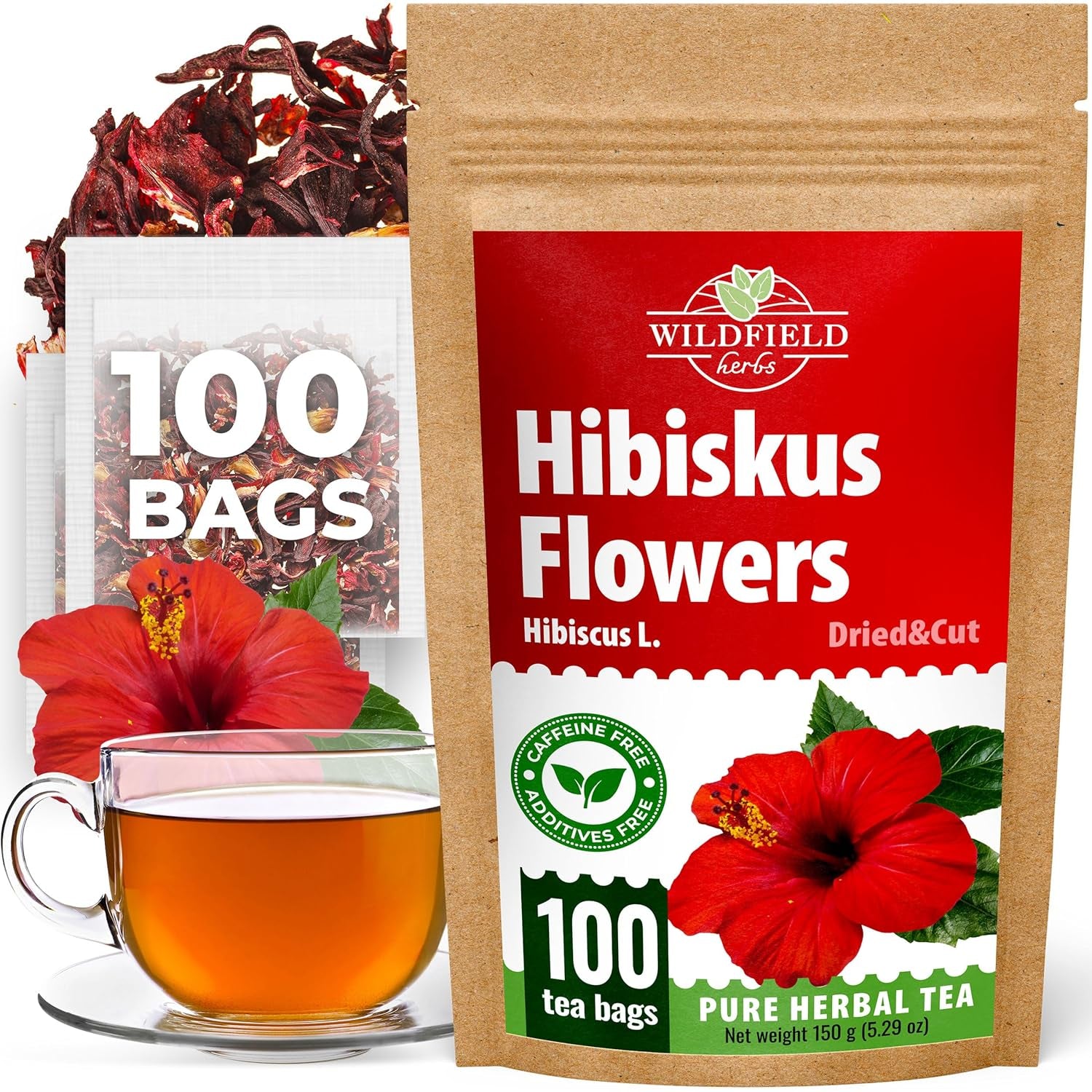 100 Bags Ginger Tea Bags Ginger Root Tea Dry Dried Herb (Zingiber Officinale) - 100 Count 1.5G Tea Bags Ginger Raíz De Jengibre TLBH
