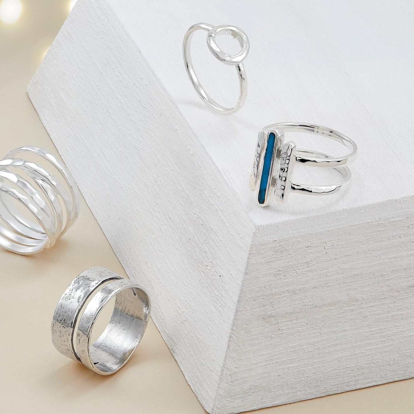 'Double Spaced' Two Bar Ring in Sterling Silver