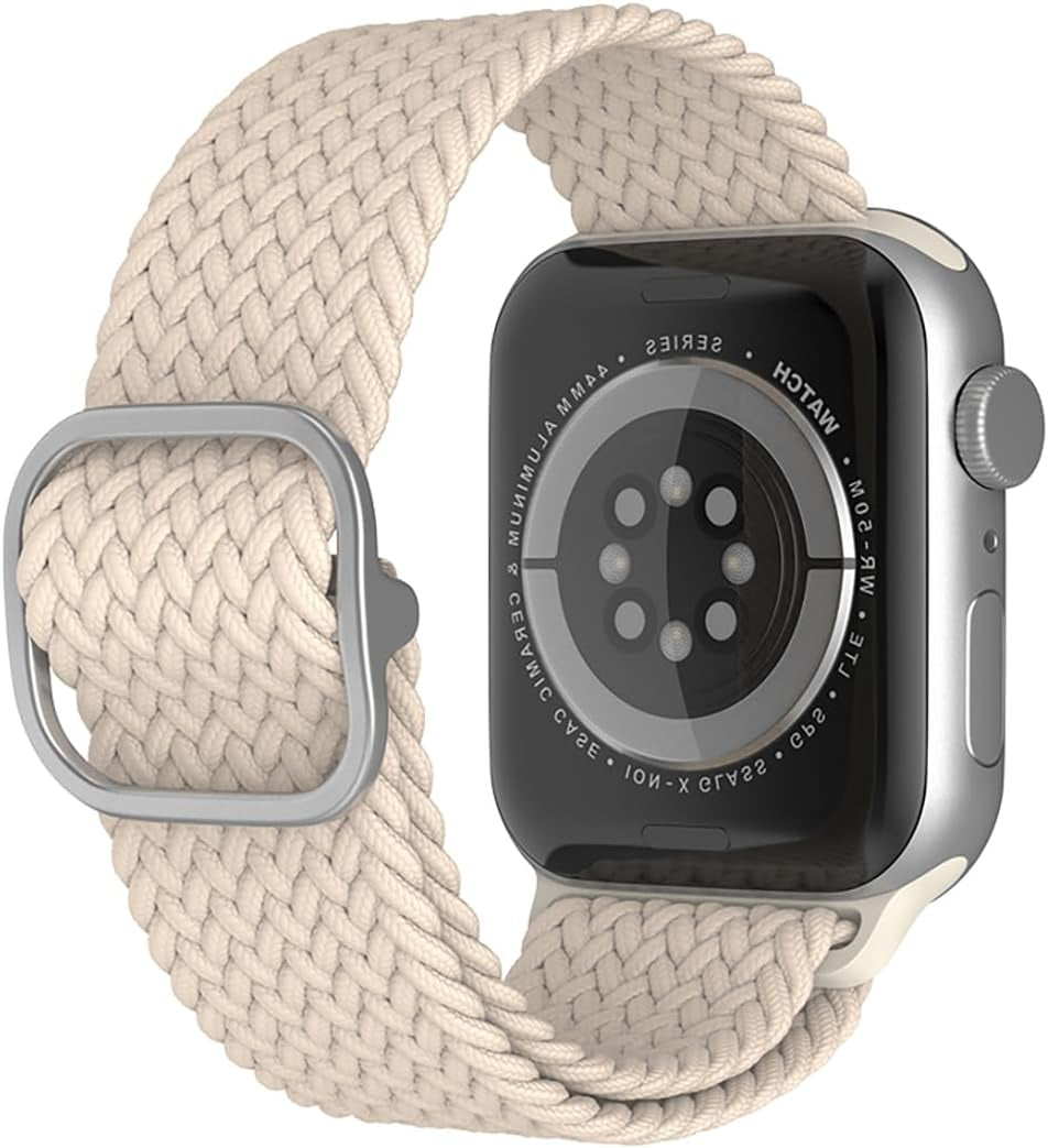 Braided Stretchy Solo Loop Strap Compatible with Apple Watch Band 38Mm 40Mm 41Mm 42Mm Women Men Adjustable Nylon Elastic Wristbands for Iwatch Series 10 9 8 7 6 SE 5 4 3 2 1 Ultra, 38/40/41/42Mm(Series 10)